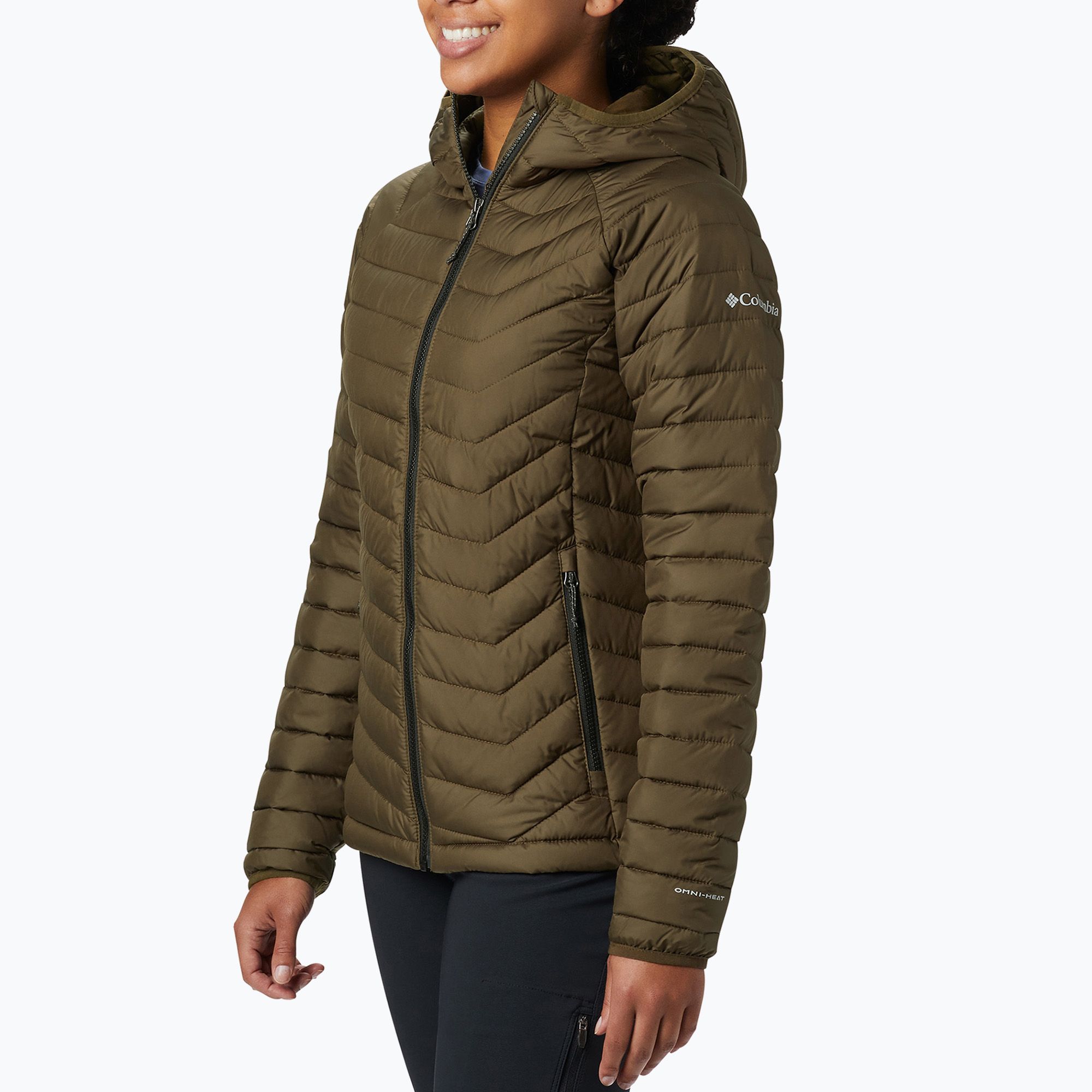 Kurtka damska Columbia Powder Lite Hooded olive green 