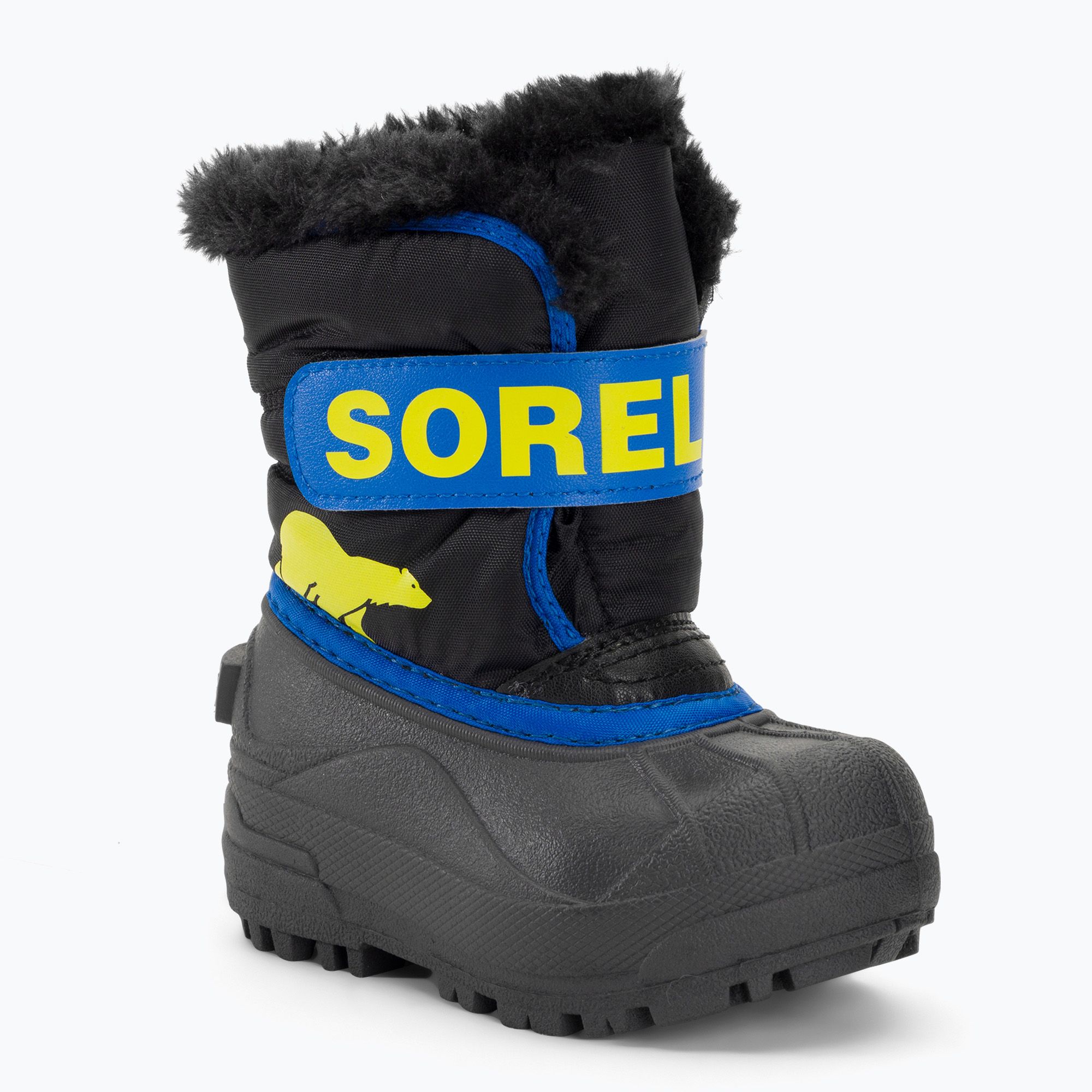 Śniegowce dziecięce Sorel Snow Commander black/super blue 
