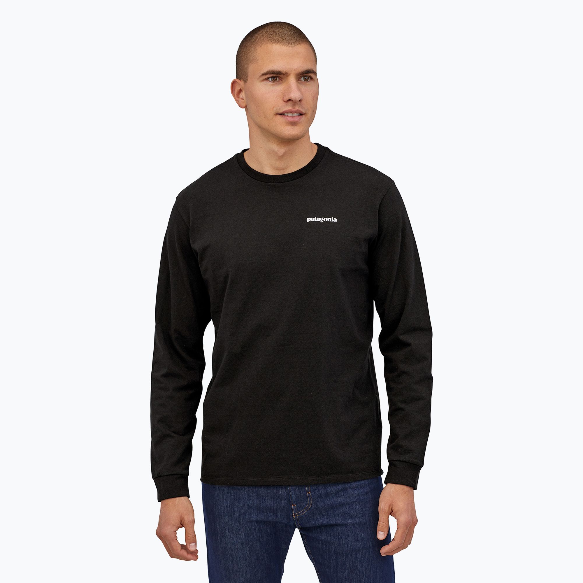 Longsleeve męski Patagonia P-6 Logo Responsibili black 