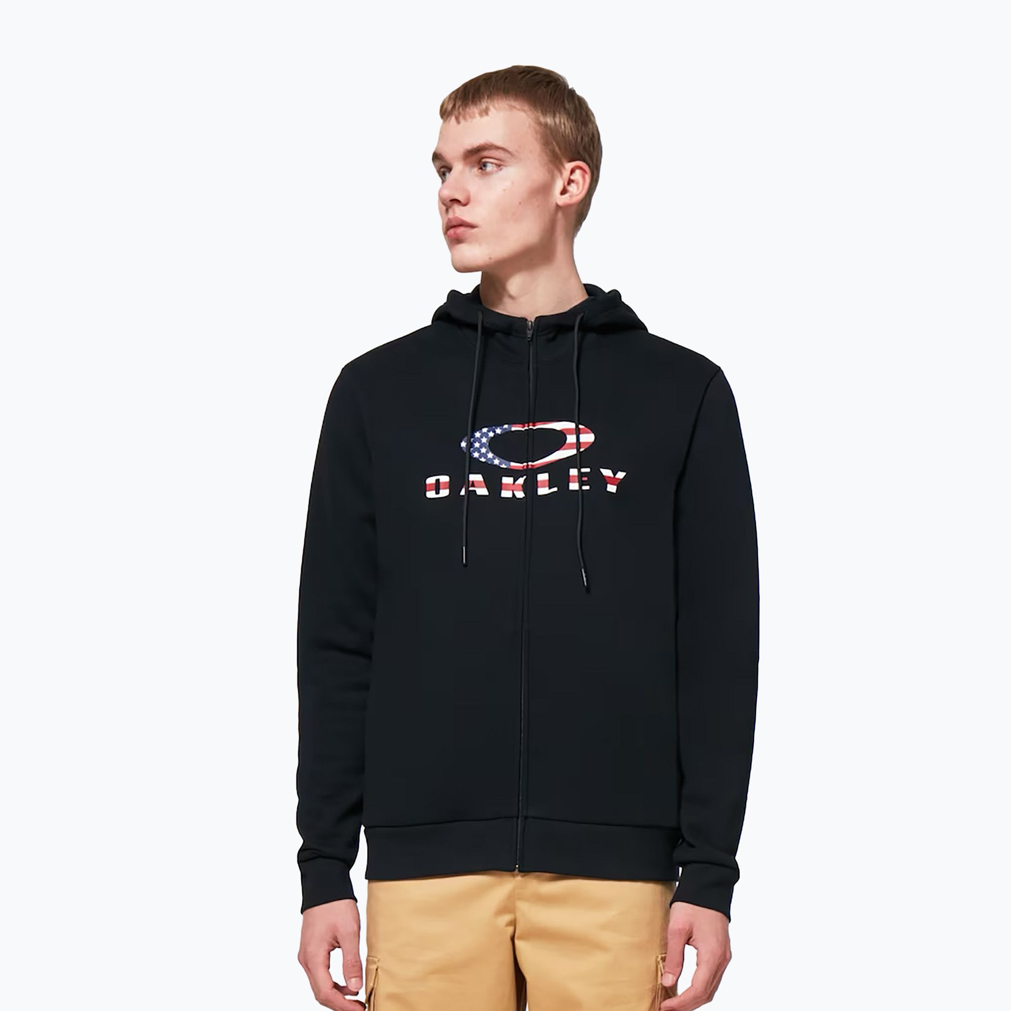 Bluza męska Oakley Bark 2.0 Hoodie FZ black/american flag 