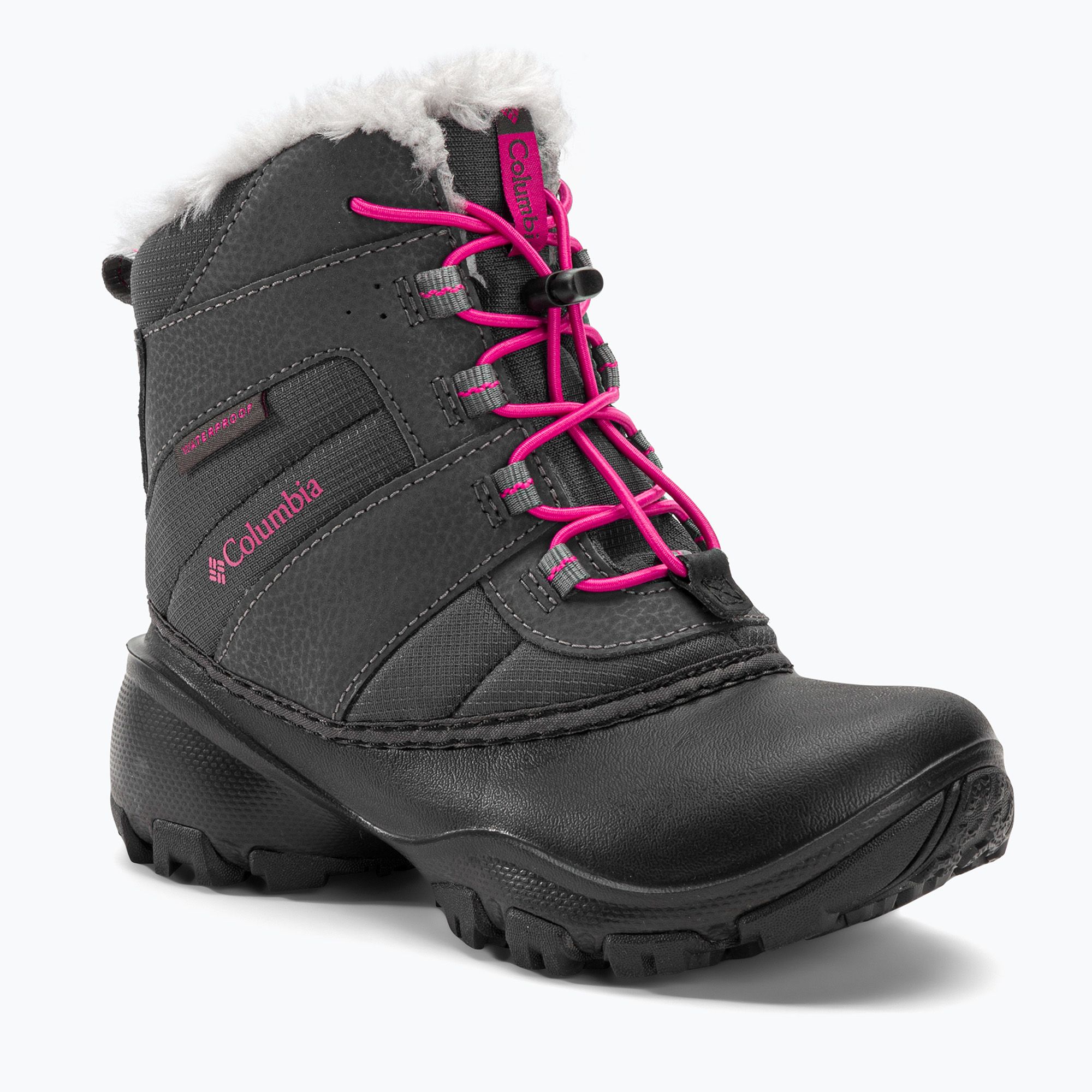 Śniegowce dziecięce Columbia Rope Tow III WP Girl dark grey/haute pink 