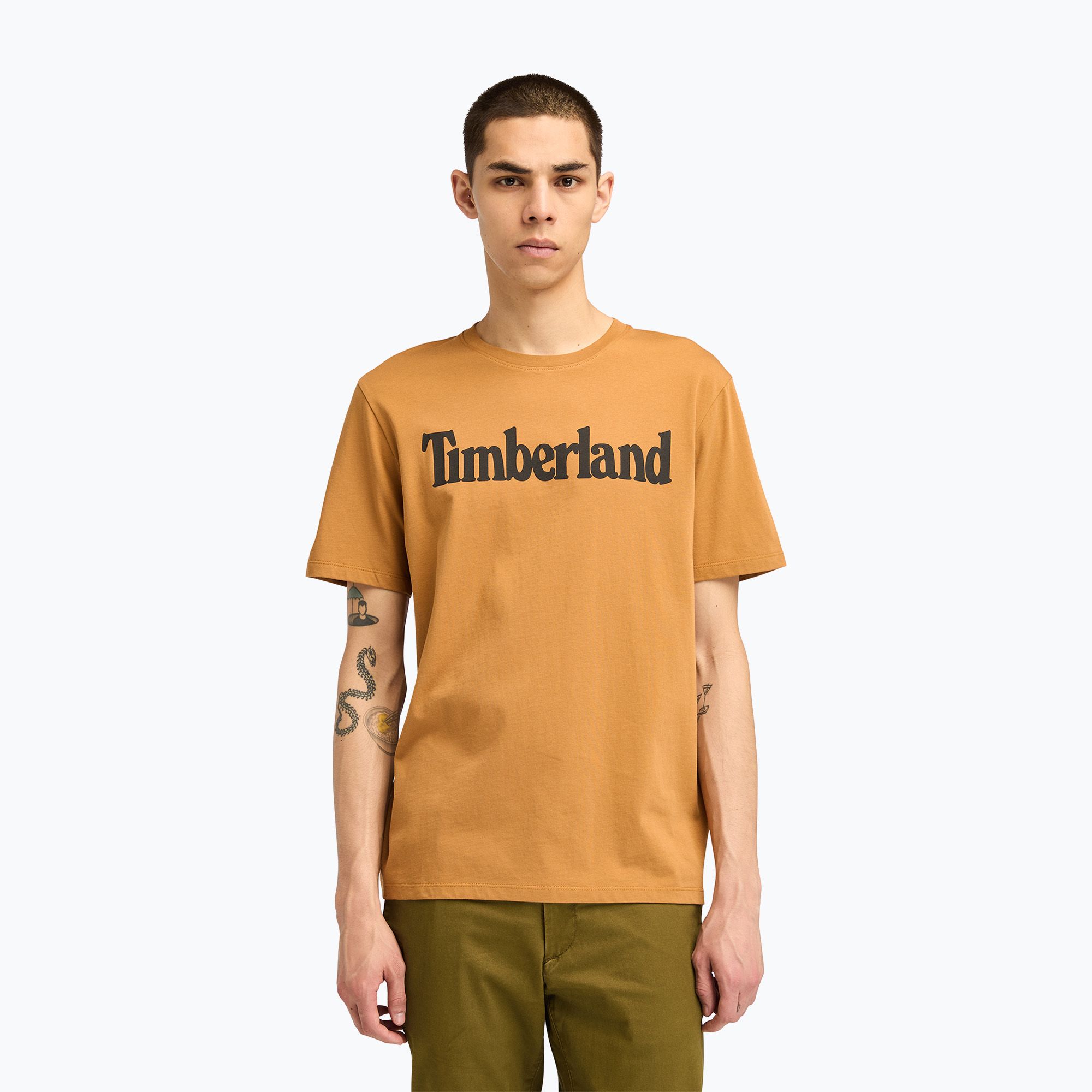 Koszulka męska Timberland Tfo Wordmark Logo wheat boot 