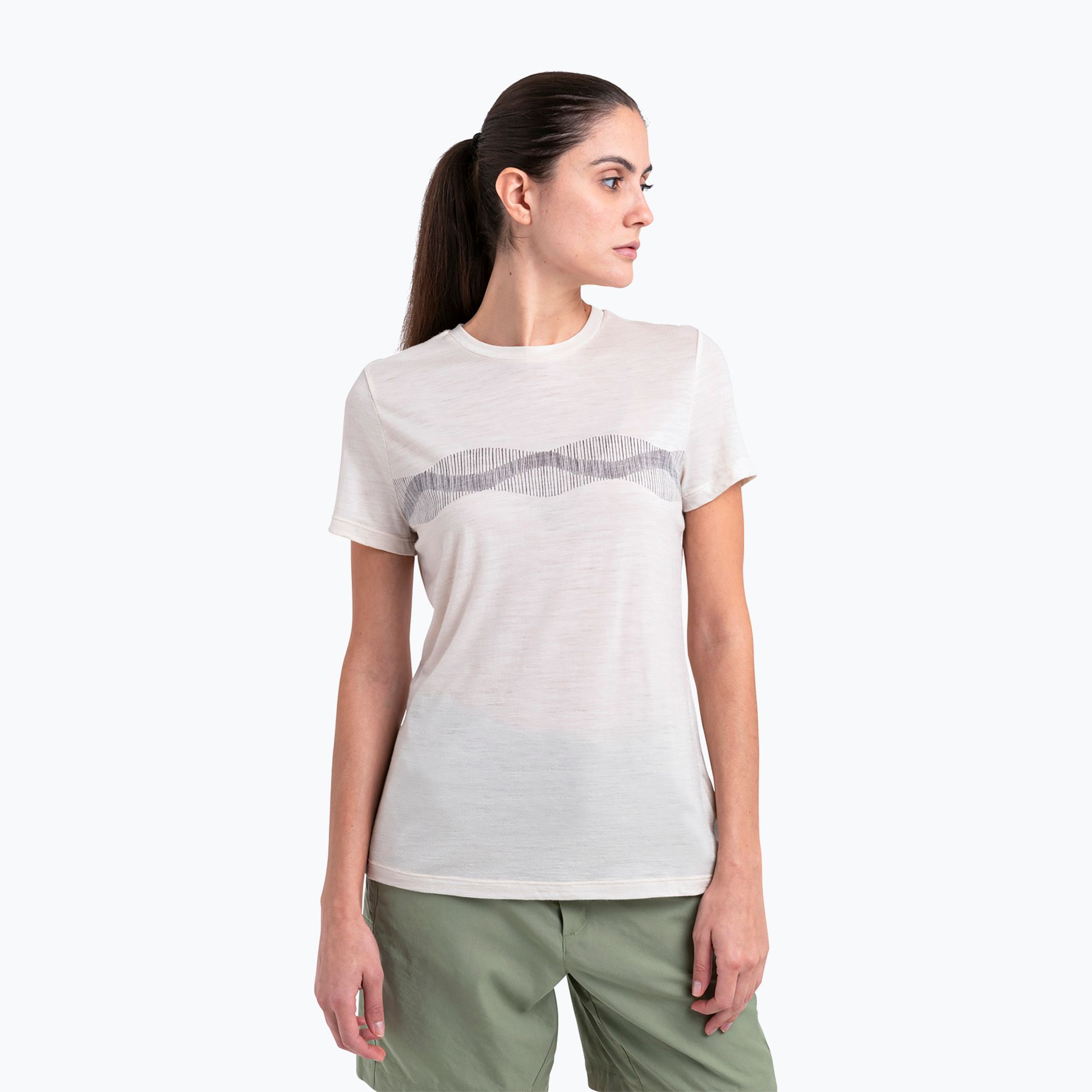 Koszulka trekkingowa damska icebreaker Merino 150 Tech Lite III chalk 