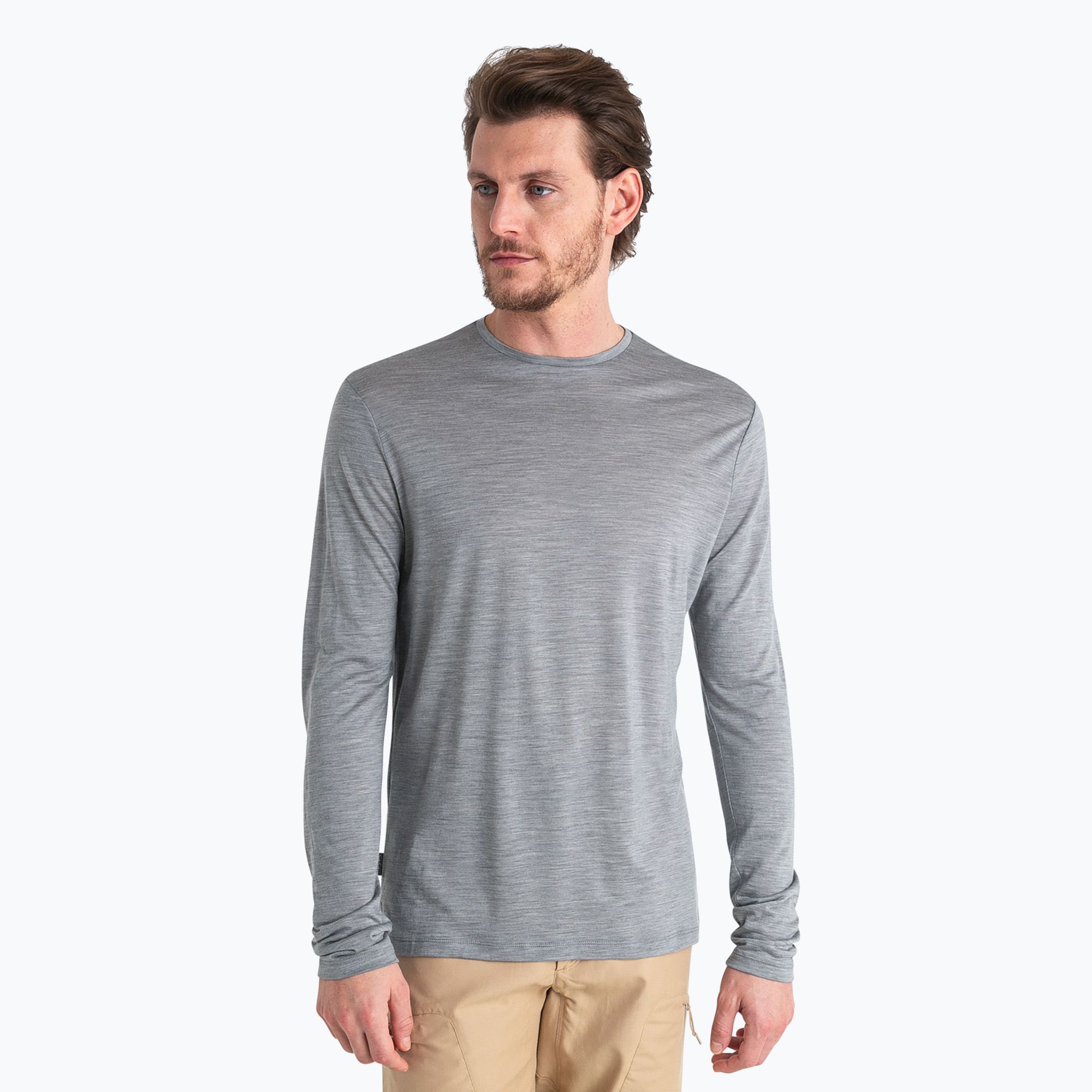 Longsleeve trekkingowy męski icebreaker Merino 125 Cool-Lite Sphere III LS Tee metro heather 