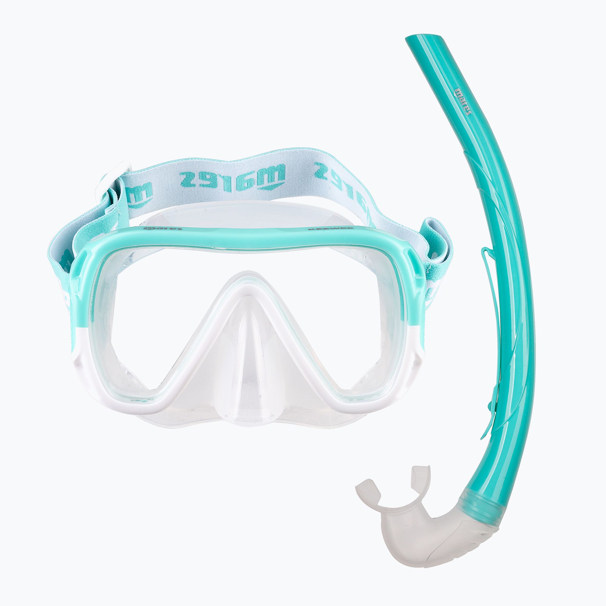 Zestaw do snorkelingu Mares Combo Keewee mint/white/clear 