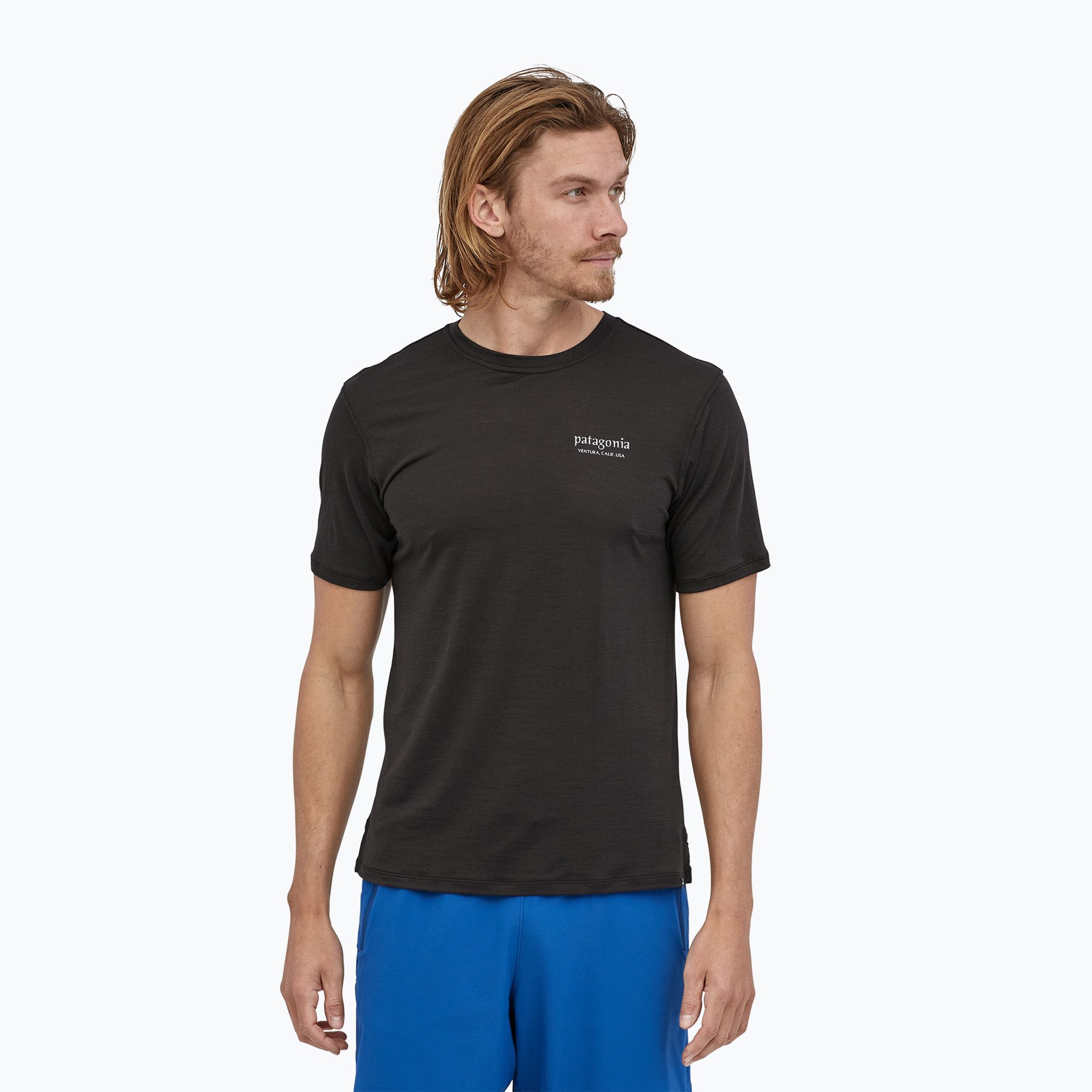 Koszulka męska Patagonia Cap Cool Merino Blend Graphic Shirt heritage header/black 