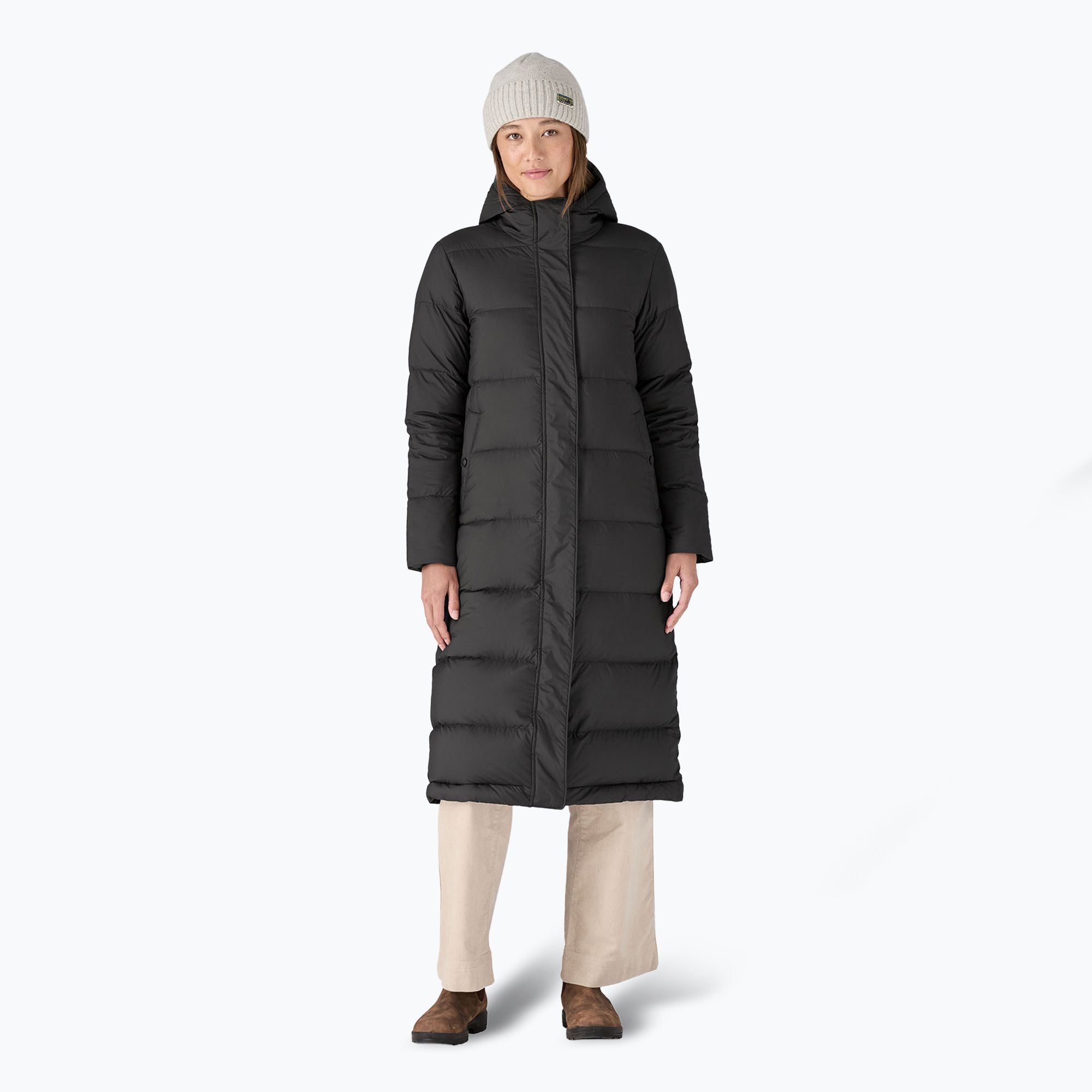 Płaszcz puchowy damski Patagonia Silent Down Long Parka black 