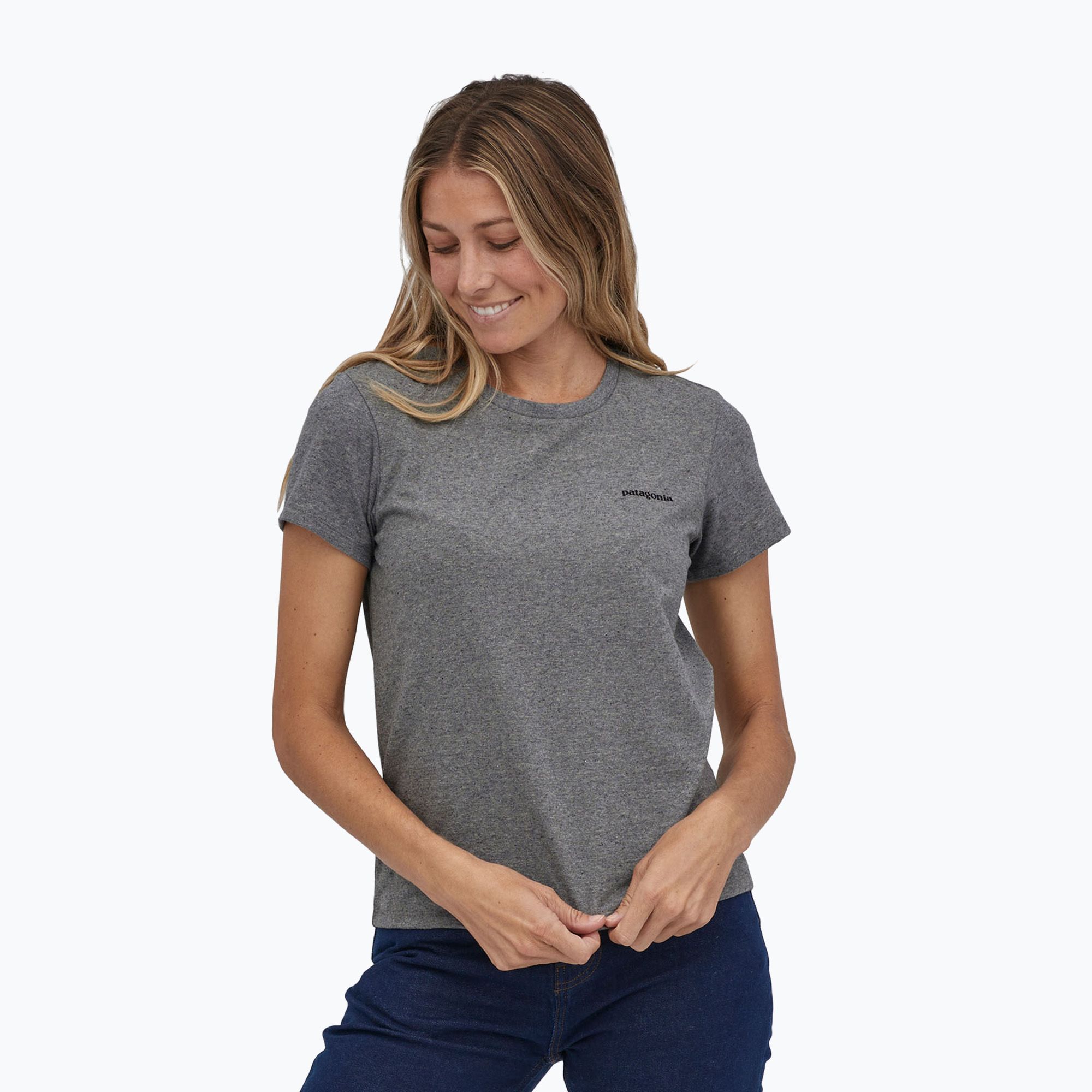 Koszulka damska Patagonia P-6 Logo Responsibili-Tee gravel heather 