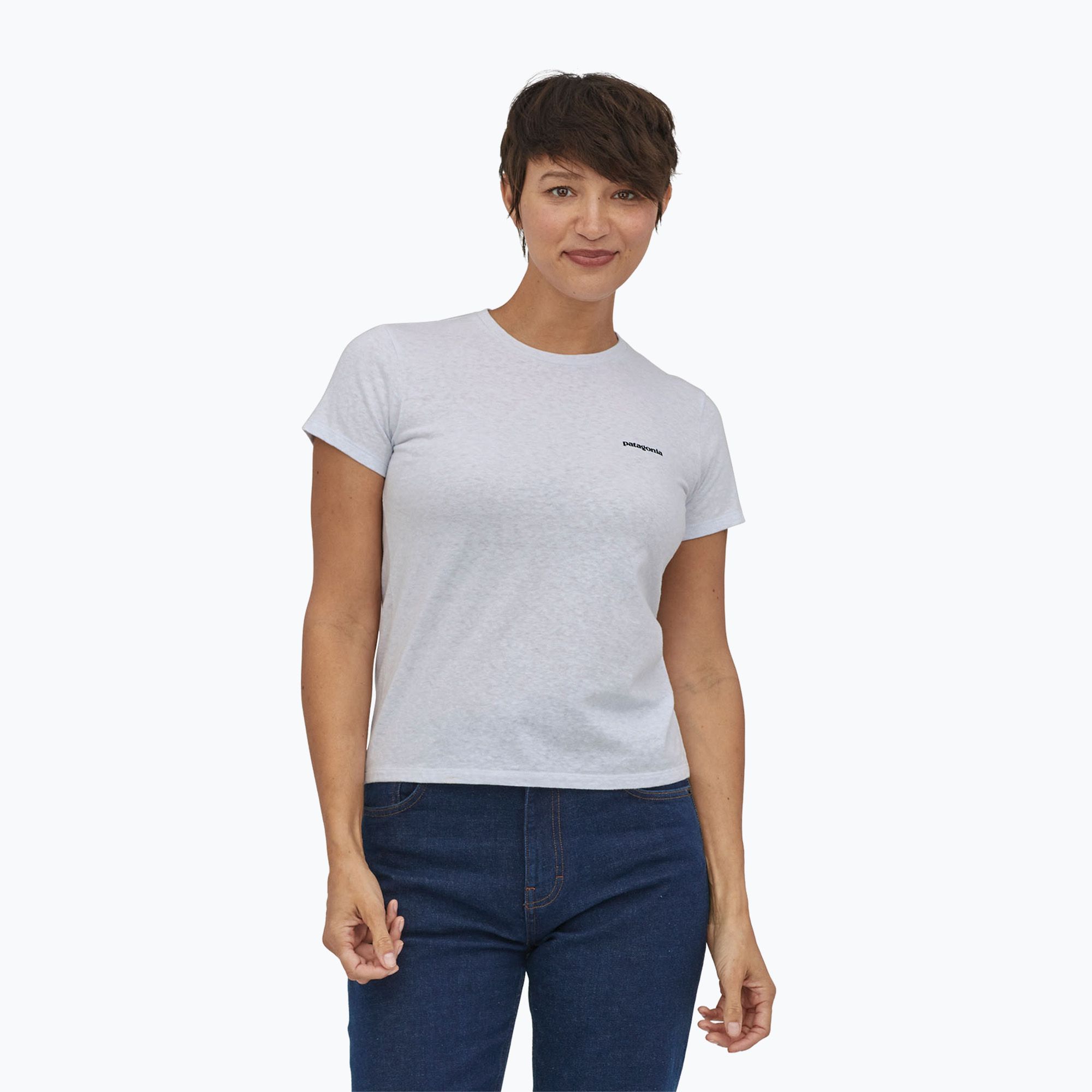 Koszulka damska Patagonia P-6 Logo Responsibili-Tee white 