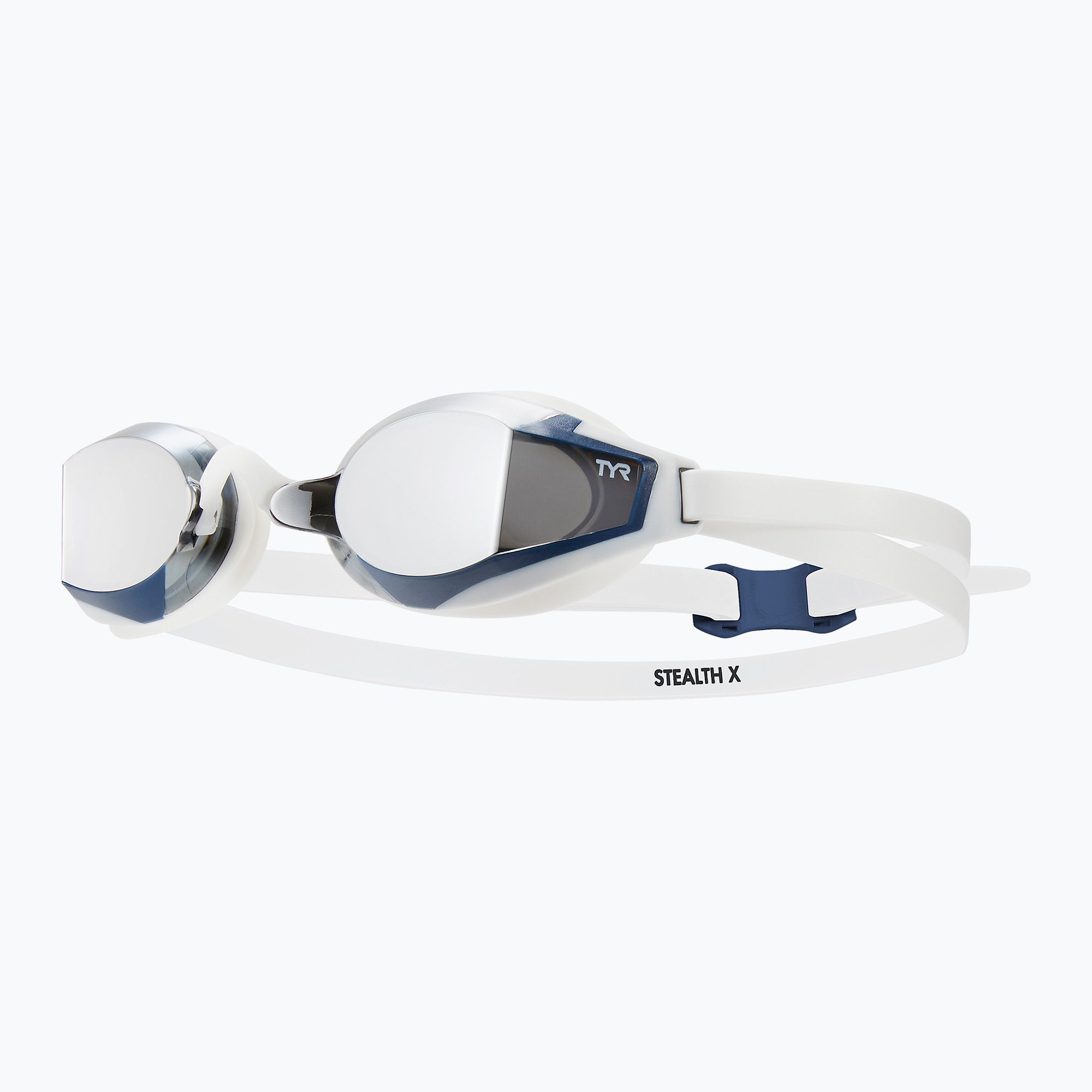 Okulary do pływania TYR Stealth-X Performance Mirrored silver/ white/ white 