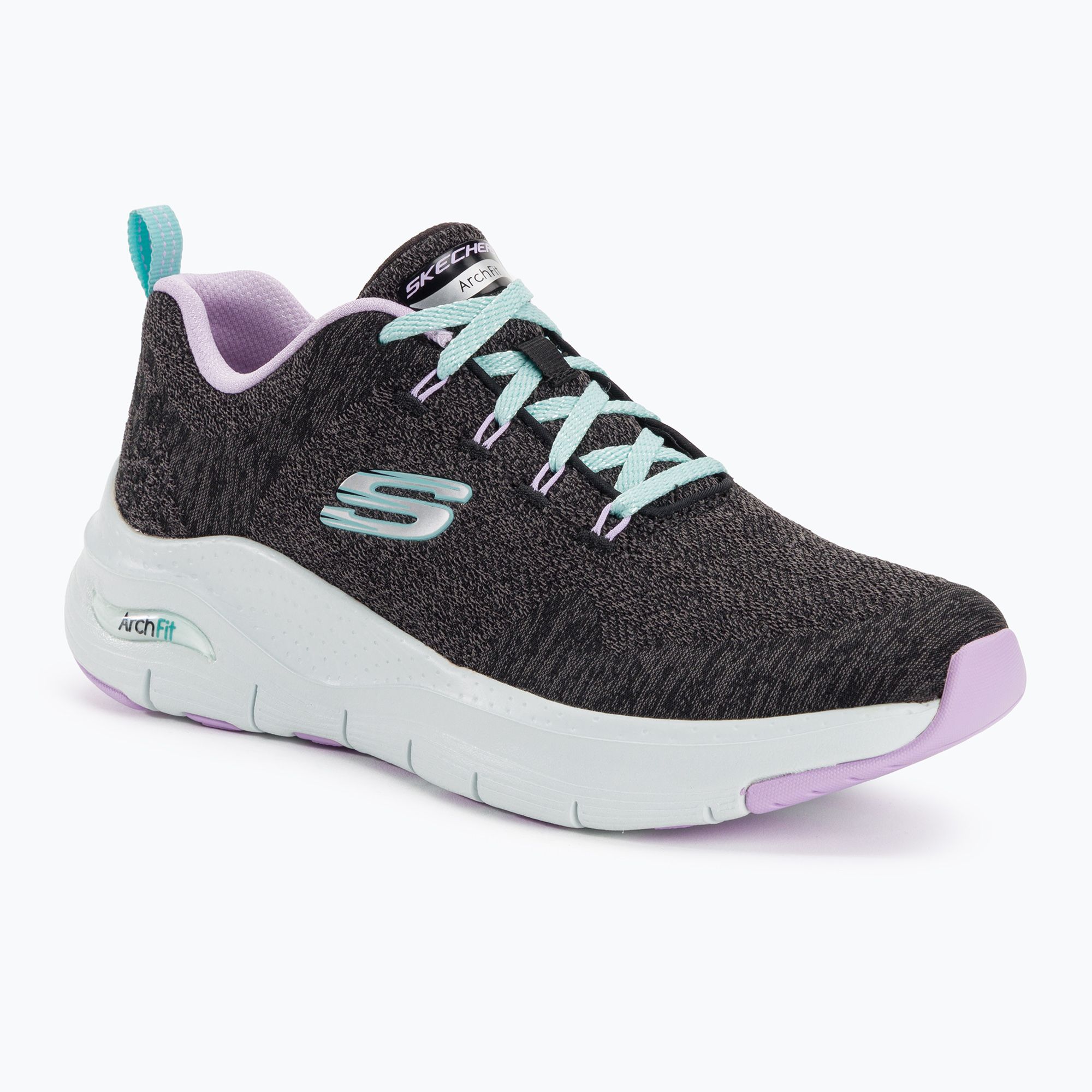 Buty damskie SKECHERS Arch Fit Comfy Wave black/lavender 
