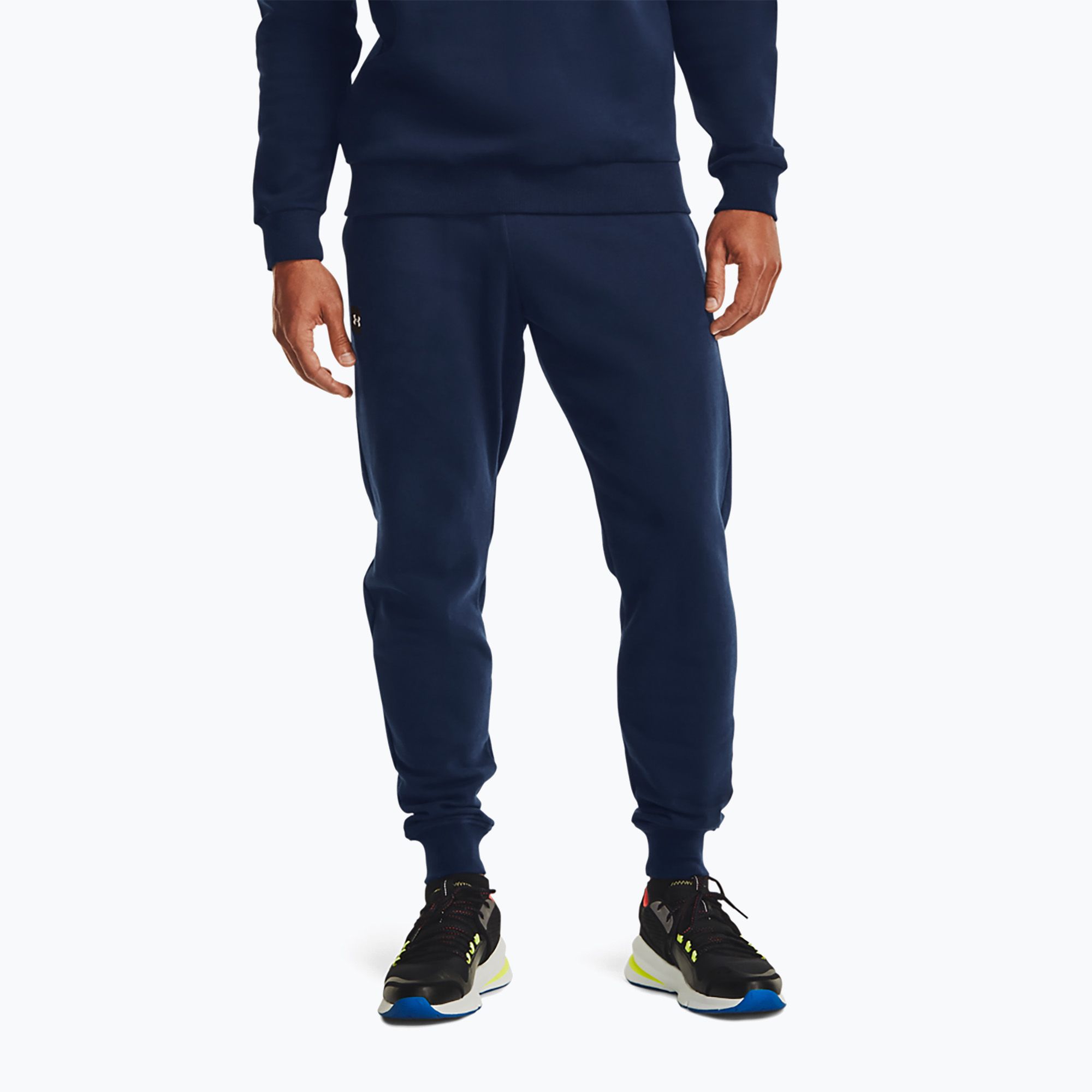Spodnie męskie Under Armour Rival Fleece Joggers navy blue 