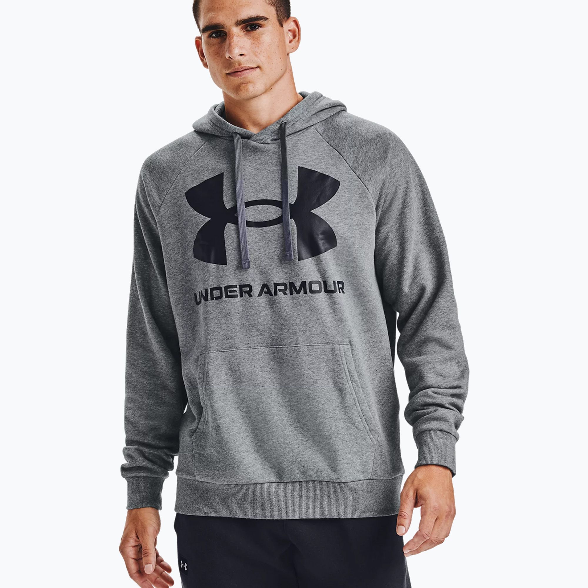 Bluza męska Under Armour Rival Fleece Big Logo HD pitch gray light heather/black 