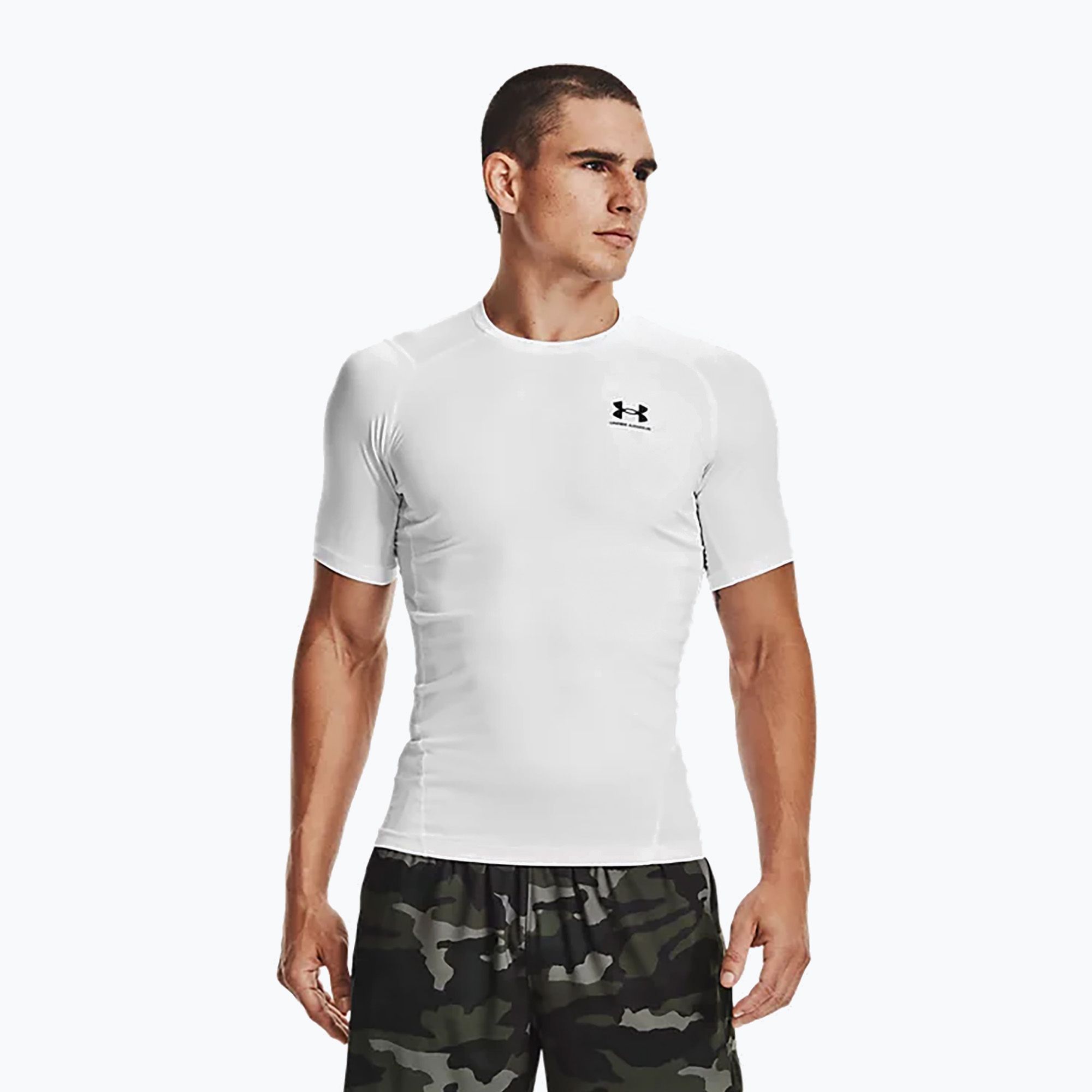 Koszulka treningowa męska Under Armour HG Armour Comp white/black 