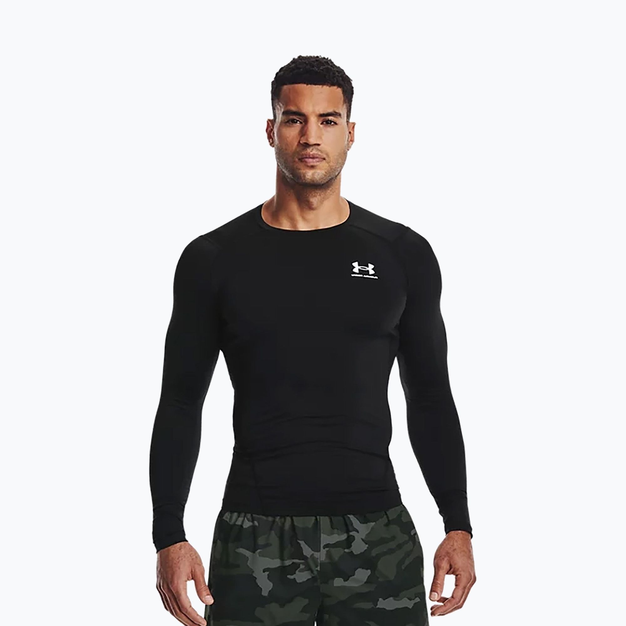 Longsleeve treningowy męski Under Armour HG Armour Comp black/white 