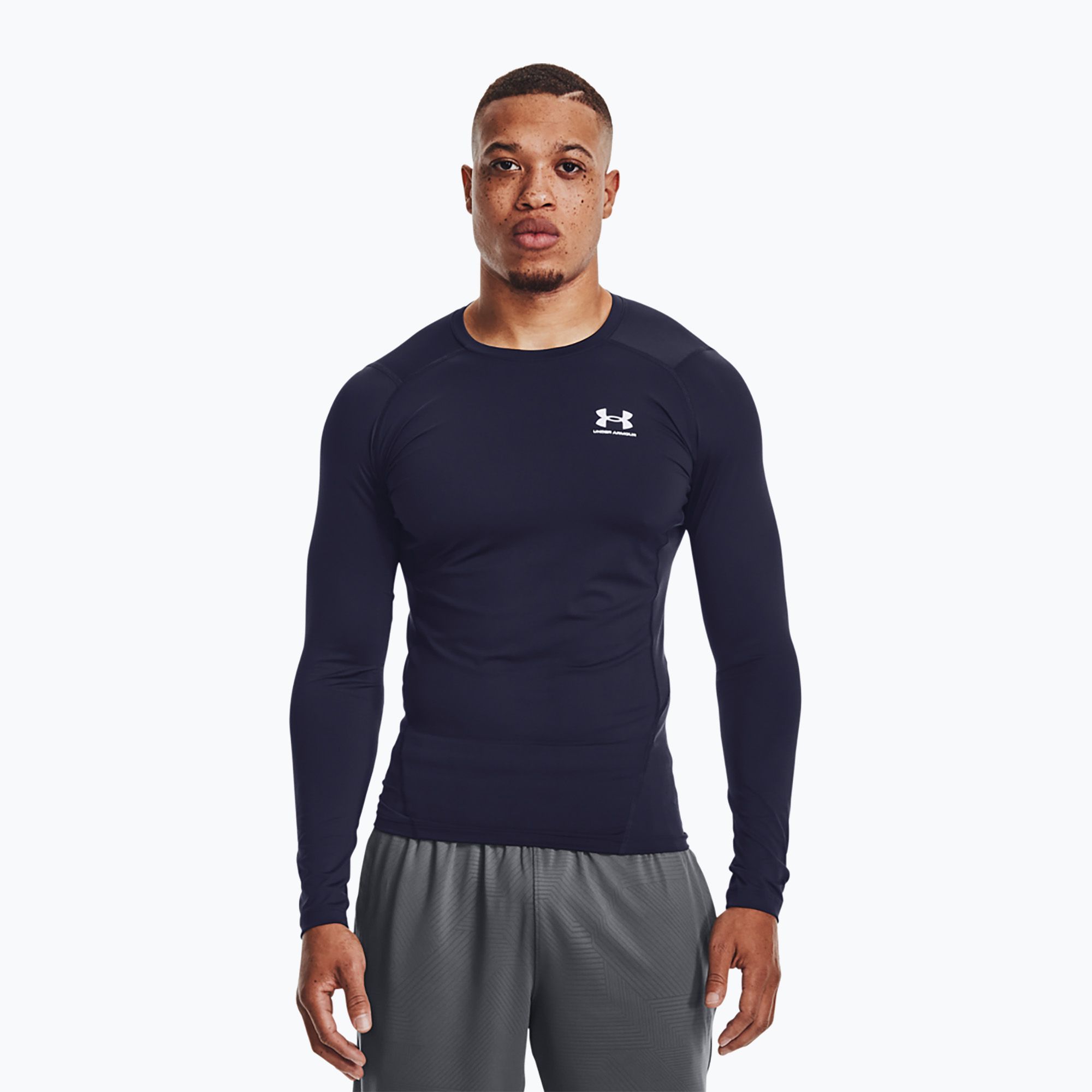 Longsleeve treningowy męski Under Armour HG Armour Comp midnight navy/white 