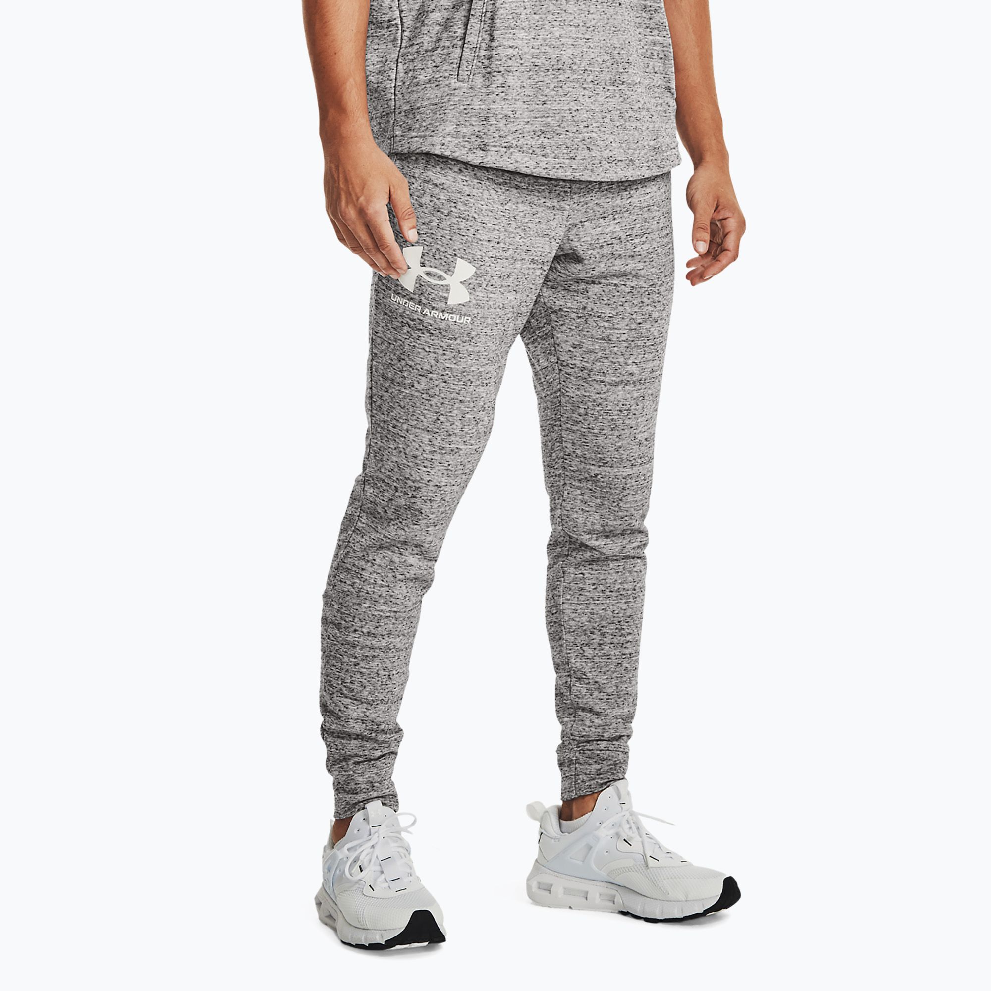 Spodnie męskie Under Armour Ua Rival Terry Jogger grey/melange 