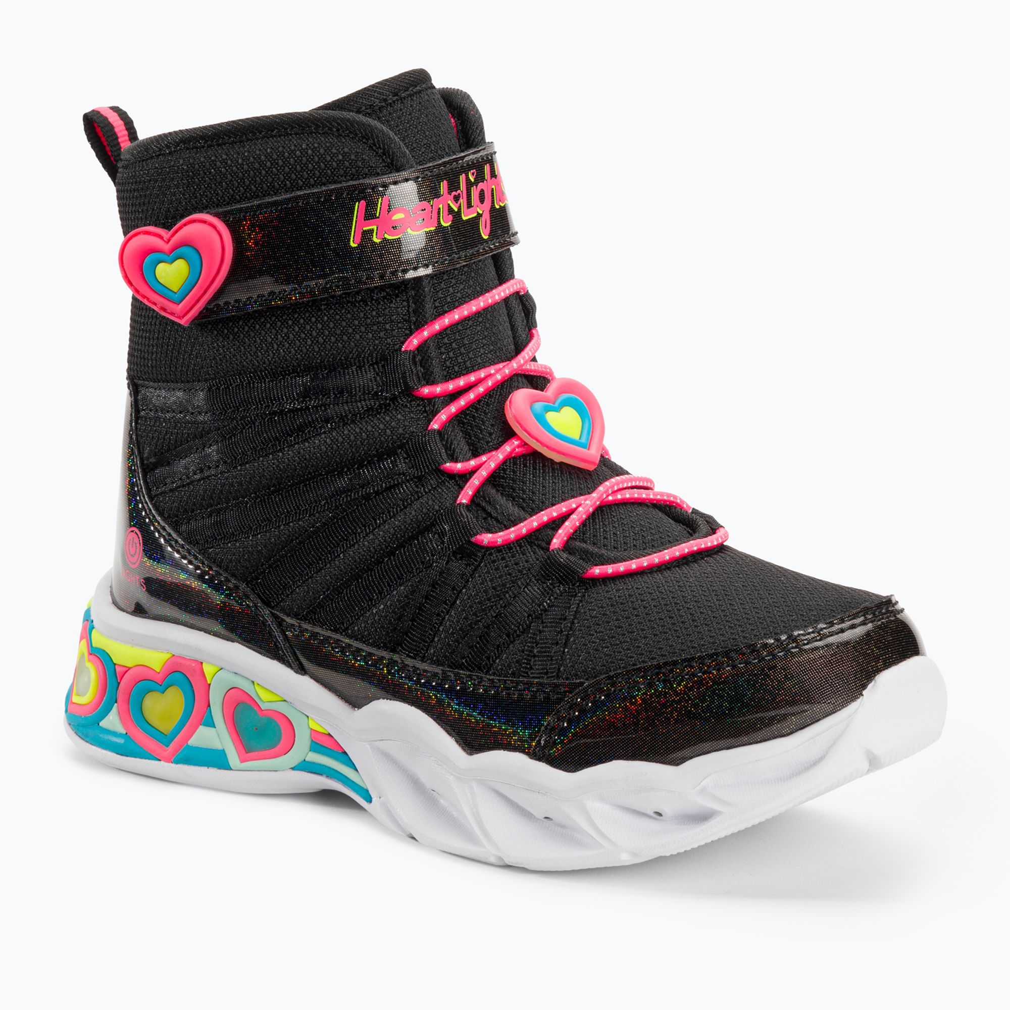 Buty dziecięce SKECHERS Sweetheart Lights Love To Shine black/hot pink 