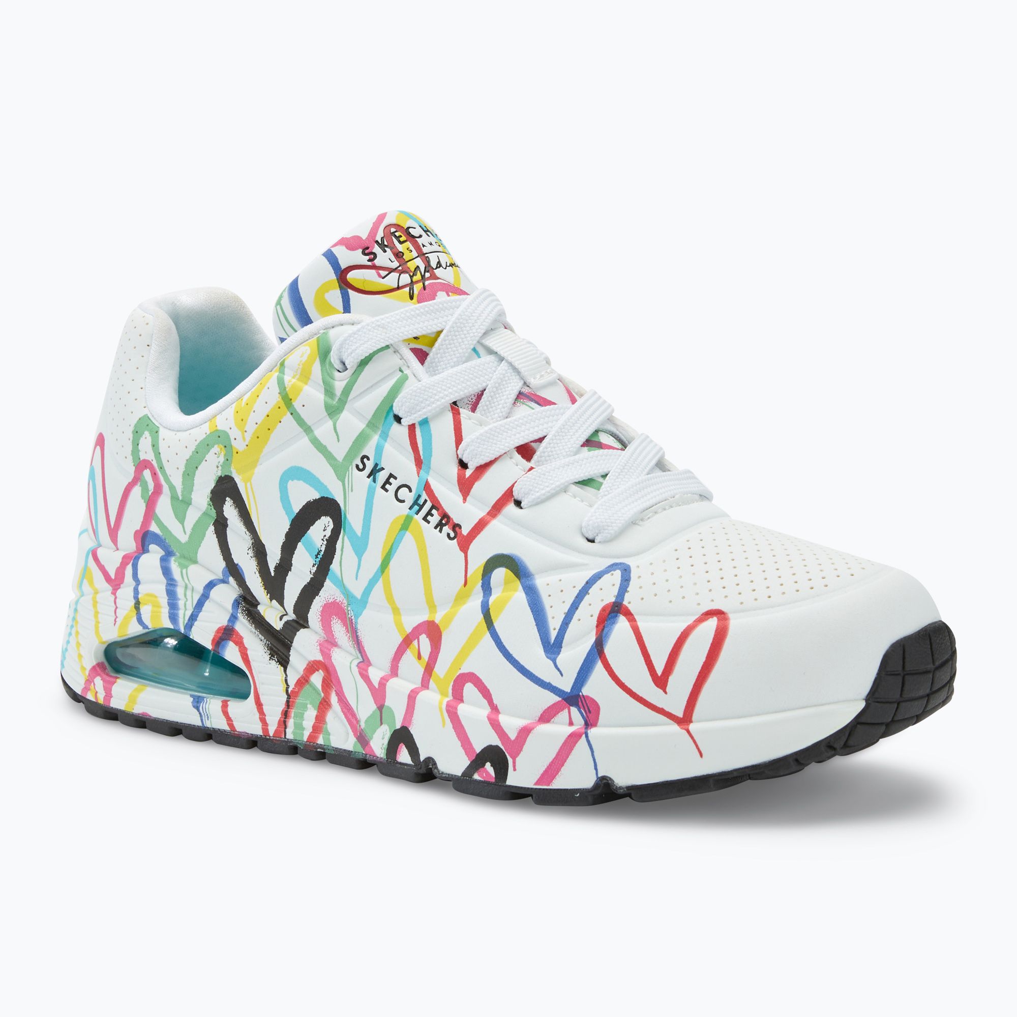 Buty damskie SKECHERS JGoldcrown Uno Spread The Love white/multicolor 