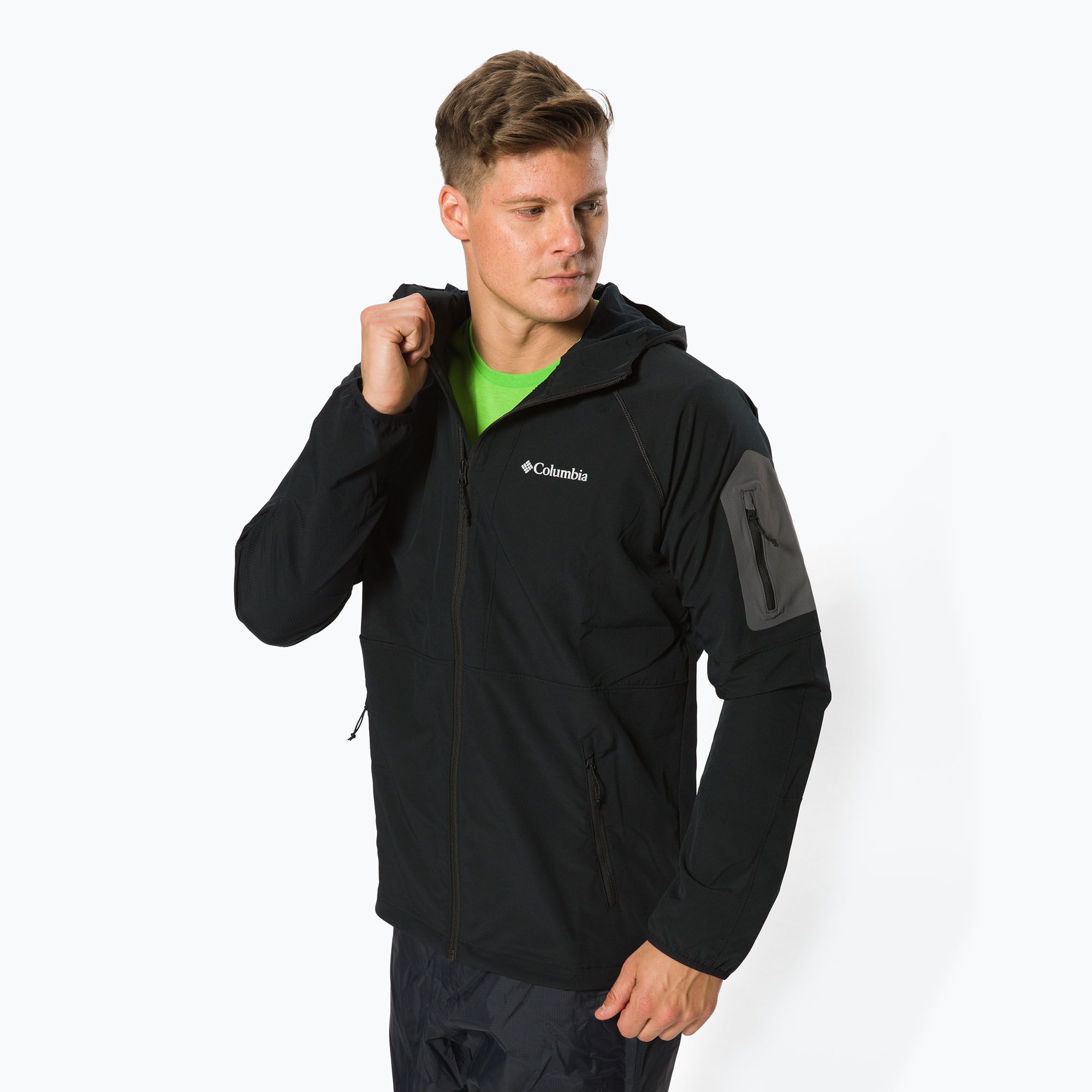 Kurtka softshell męska Columbia Tall Heights Hooded Softshell black 