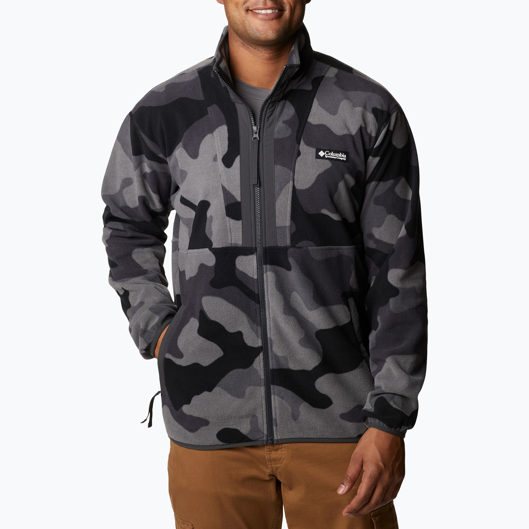 Bluza polarowa męska Columbia Back Bowl black mod camo/shark 