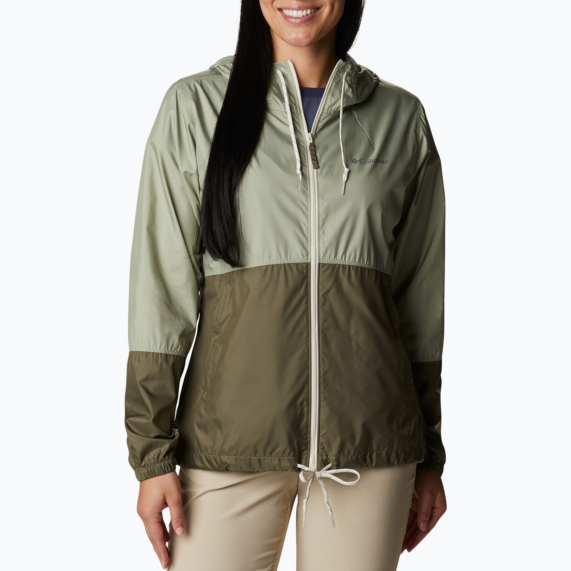 Kurtka przeciwwiatrowa damska Columbia Flash Forward safari/stone green 