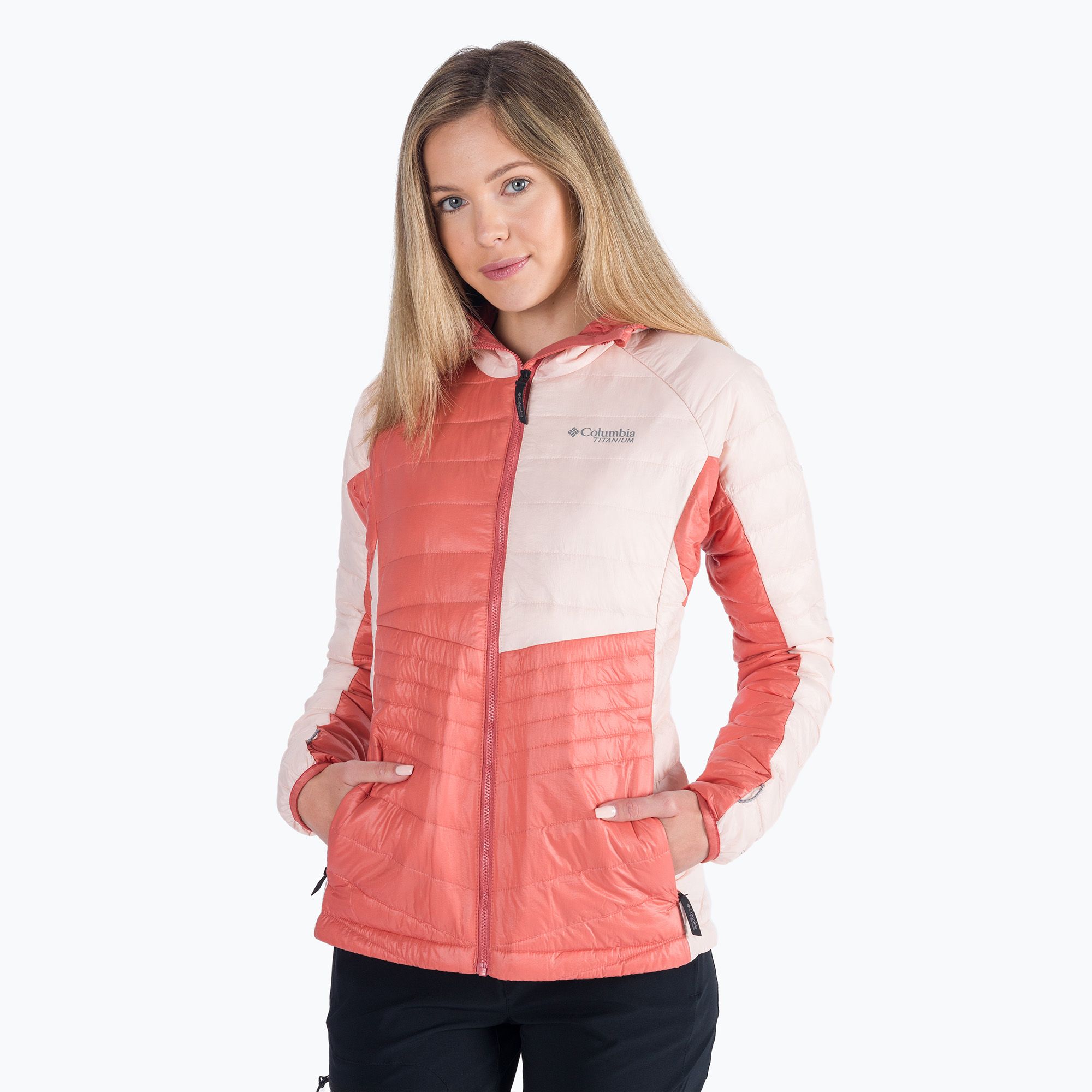 Kurtka damska Columbia Platinum Peak Hooded dark coral/peach blossom 