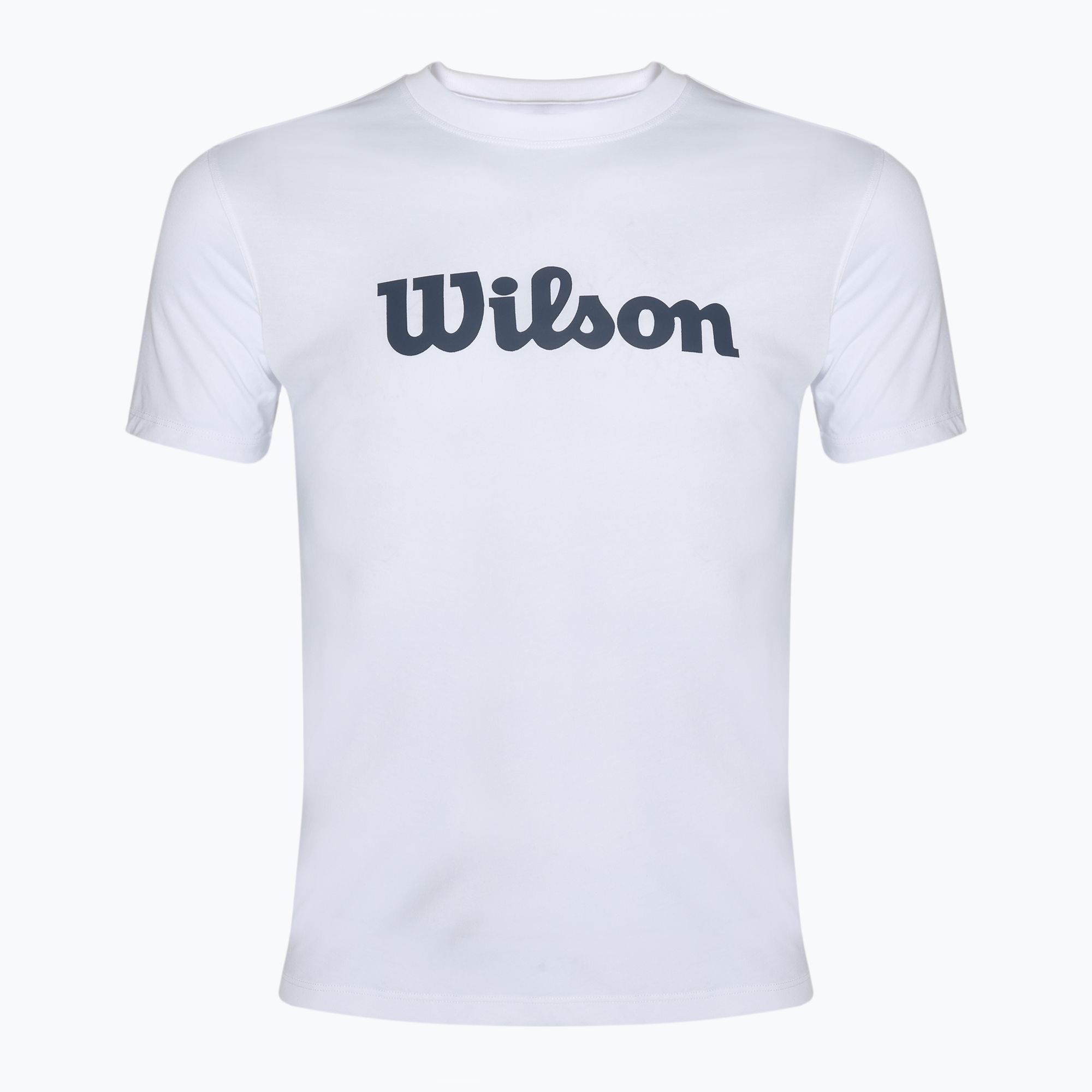 Koszulka tenisowa męska Wilson Team Graphic bright white script 