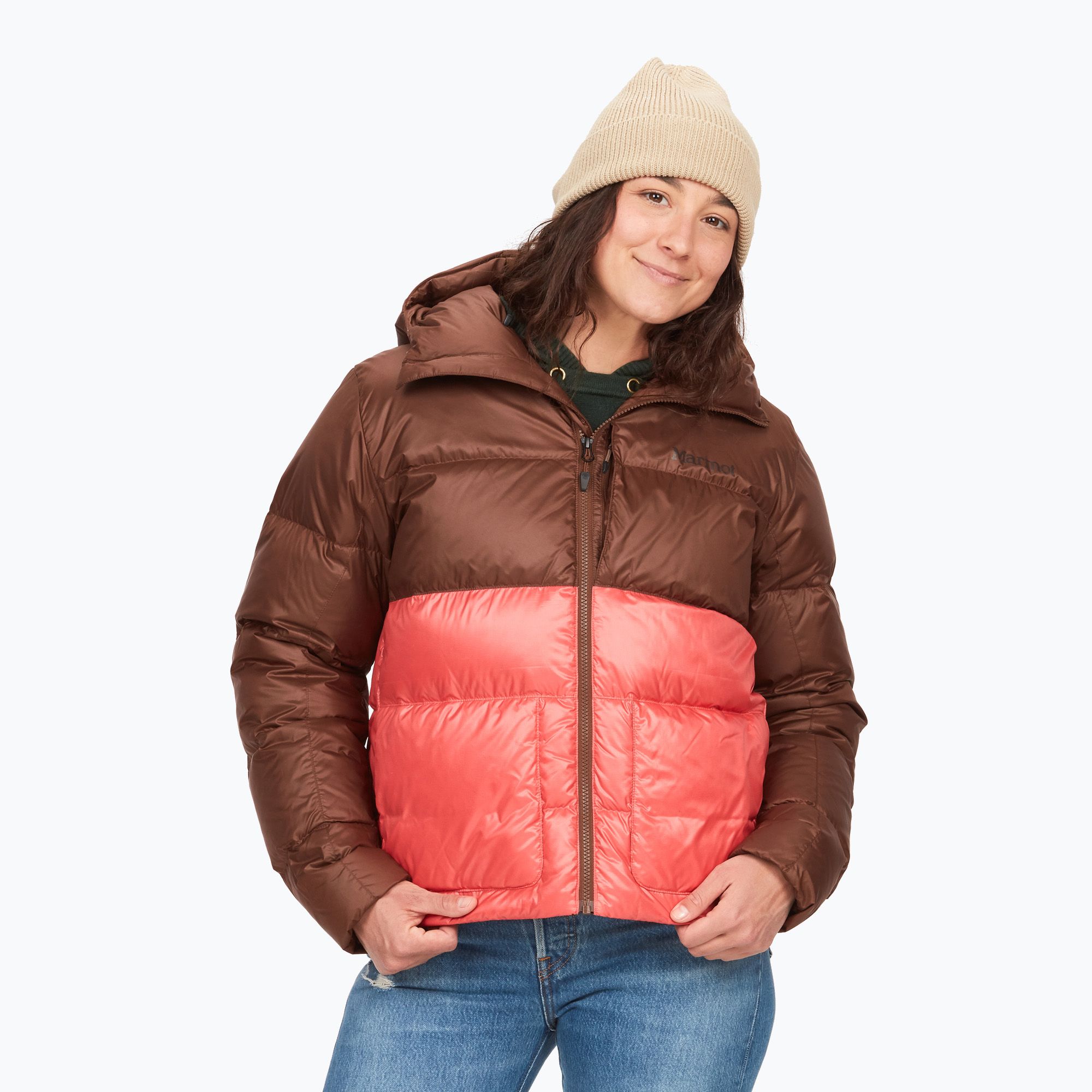 Kurtka puchowa damska Marmot Guides Down Hoody pinecone/grapefruit 