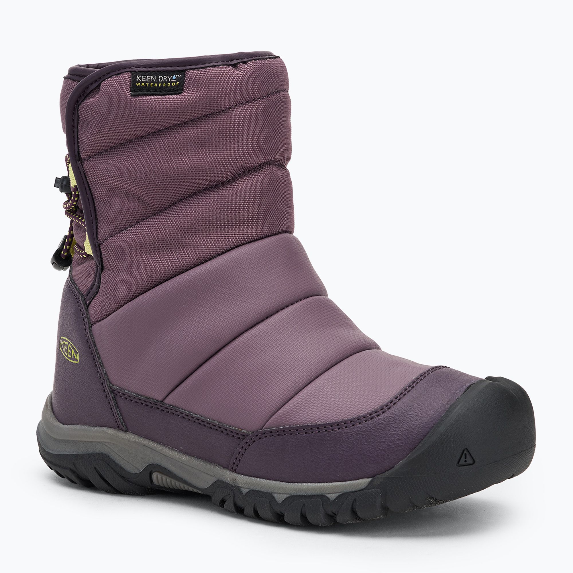 Śniegowce juniorskie KEEN Puffrider WP black plum/daiquiri green 
