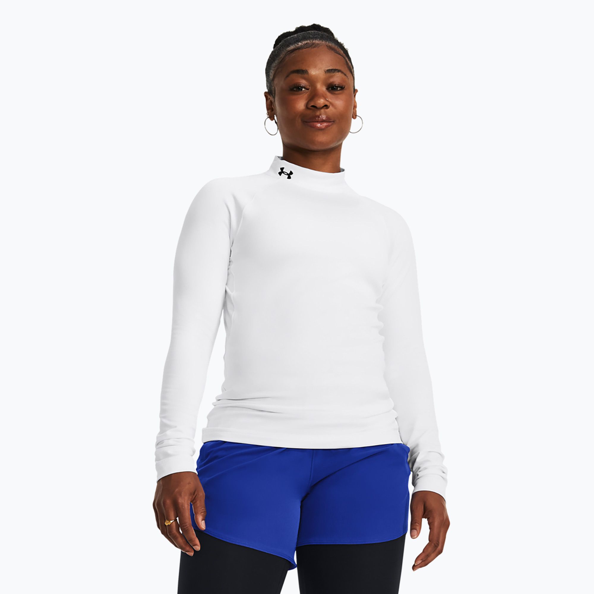 Longsleeve treningowy damski Under Armour Authentics CG Mockneck white/black 