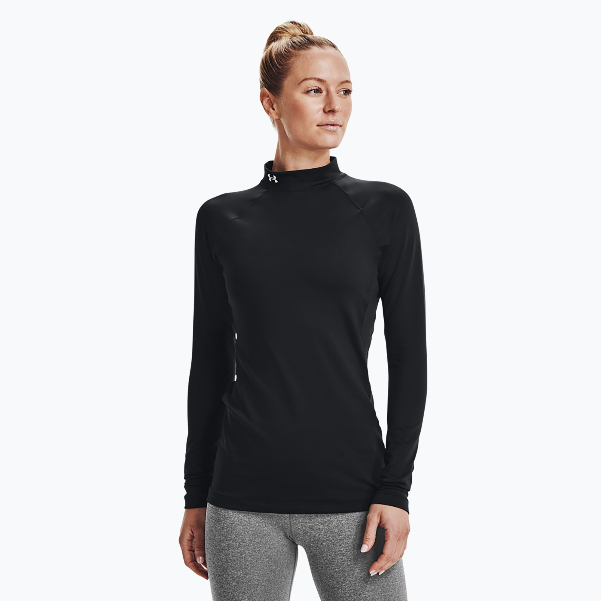 Longsleeve treningowy damski Under Armour Authentics CG Mockneck black/white 