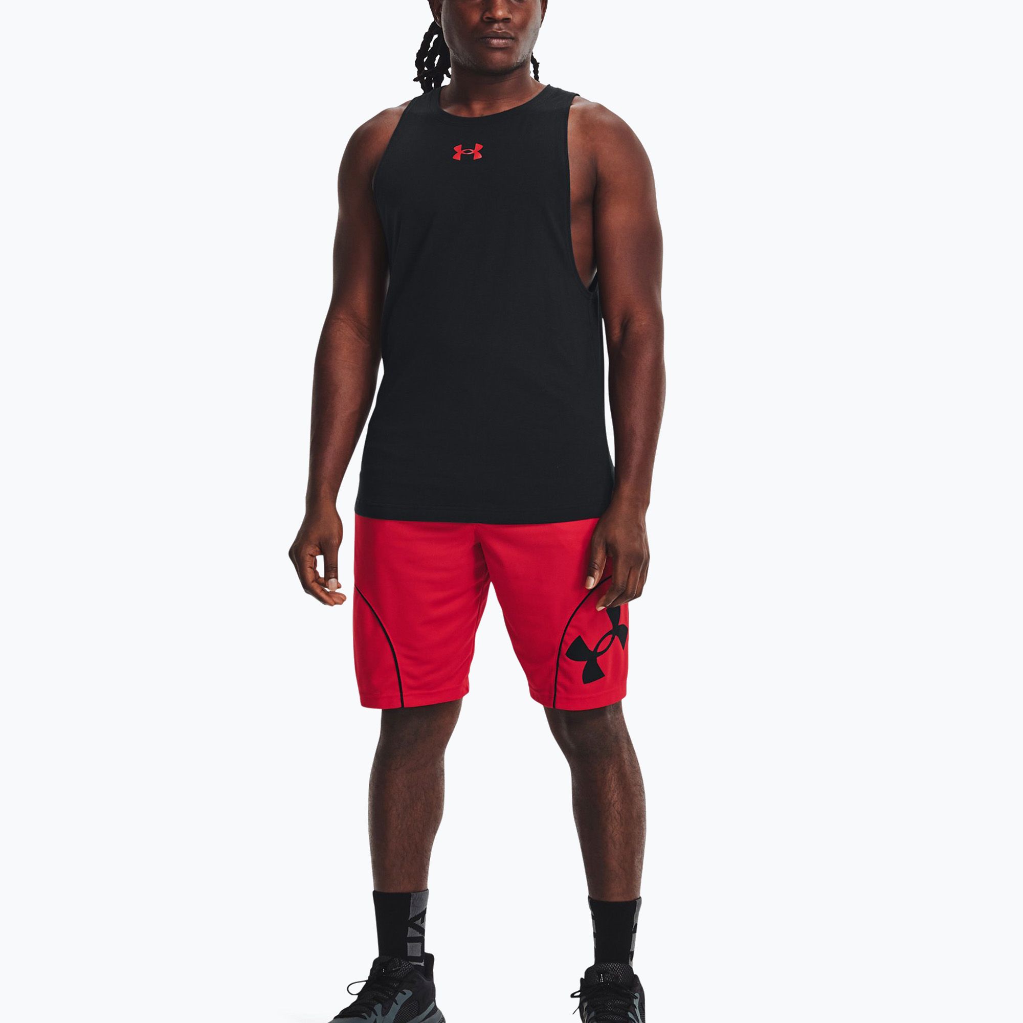 Spodenki koszykarskie męskie Under Armour Perimeter 11'' red/black 