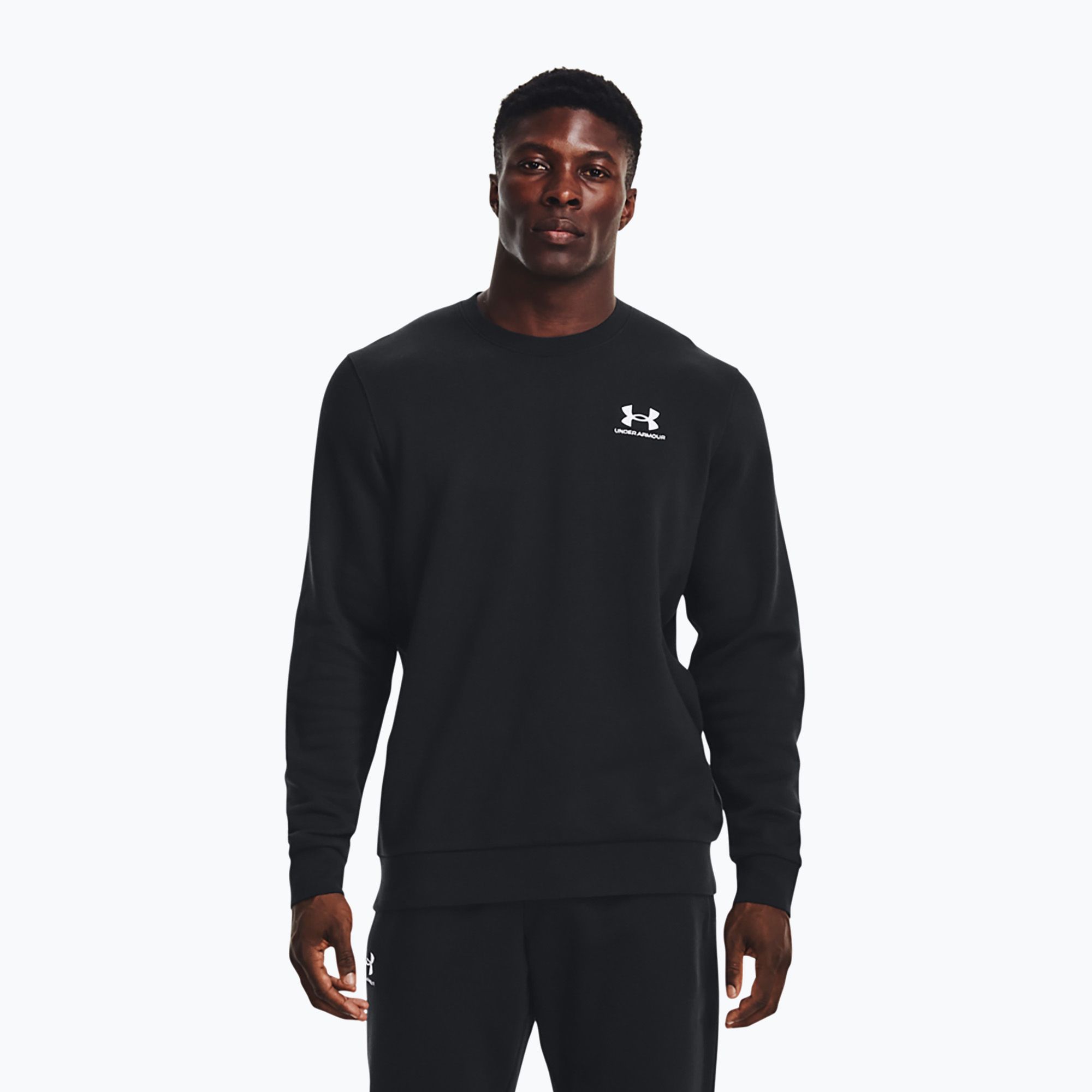 Bluza męska Under Armour Essential Fleece Crew black/white 