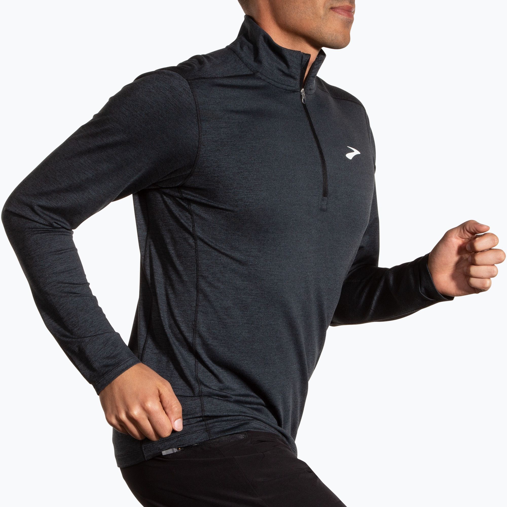 Bluza do biegania męska Brooks Dash 1/2 Zip 2.0 htr black 