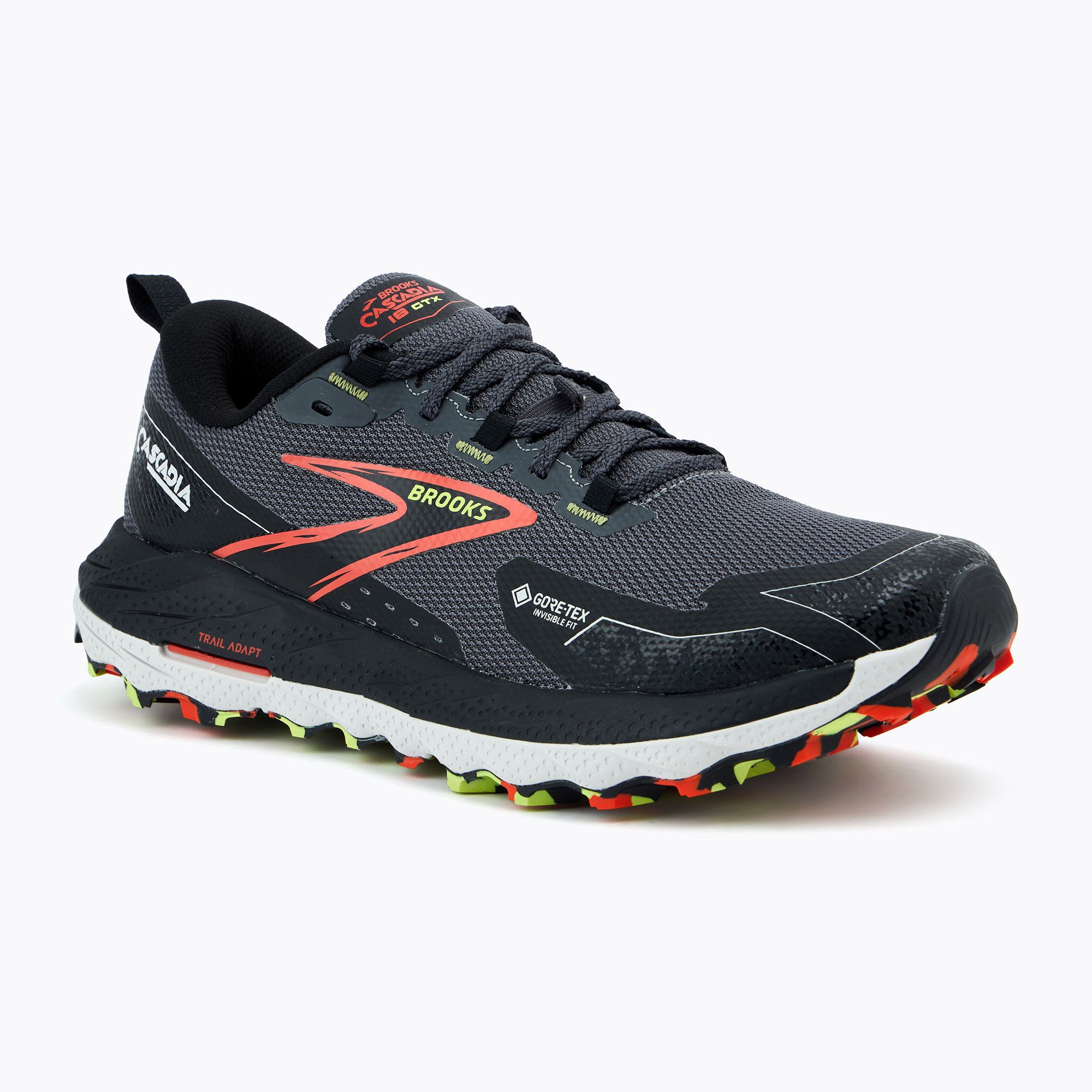 Buty do biegania męskie Brooks Cascadia 18 GTX blackened pearl/black/tomato 