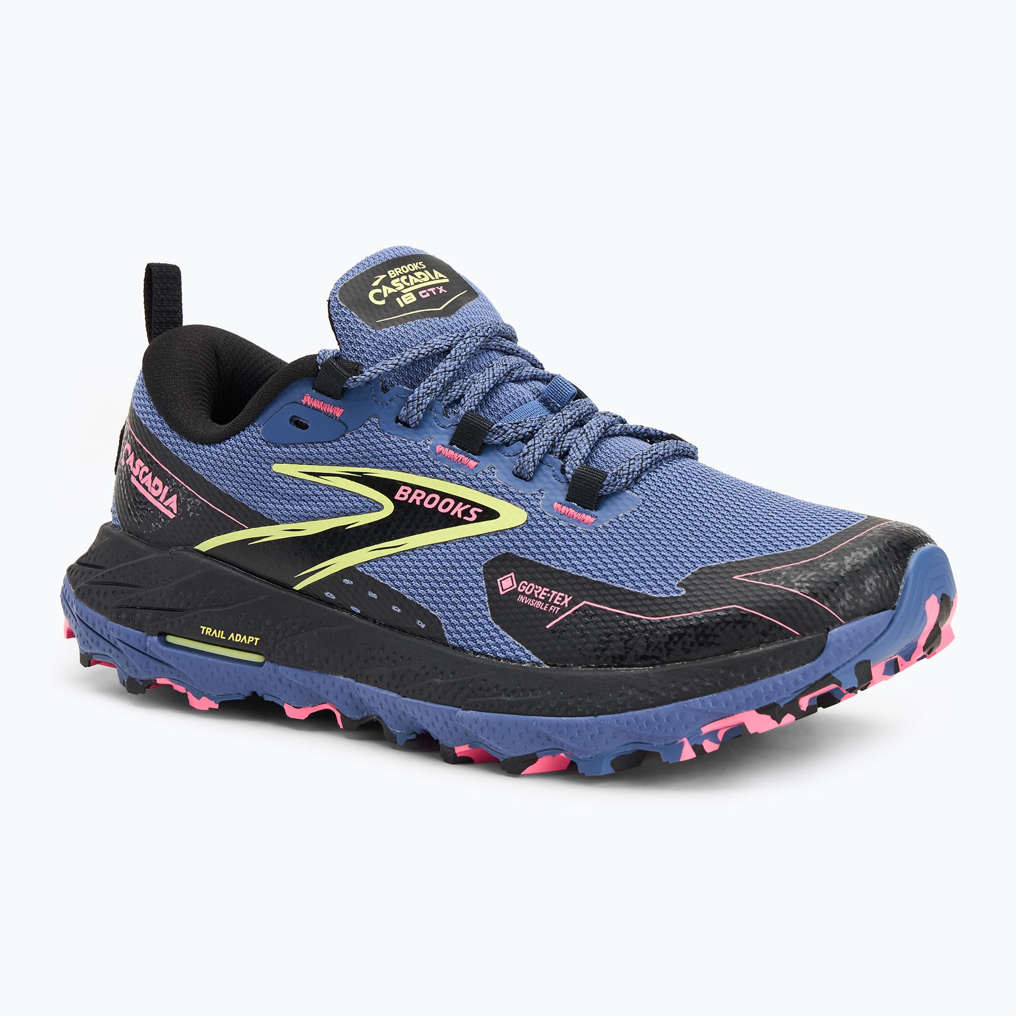 Buty do biegania damskie Brooks Cascadia 18 GTX grey blue/black/pink 