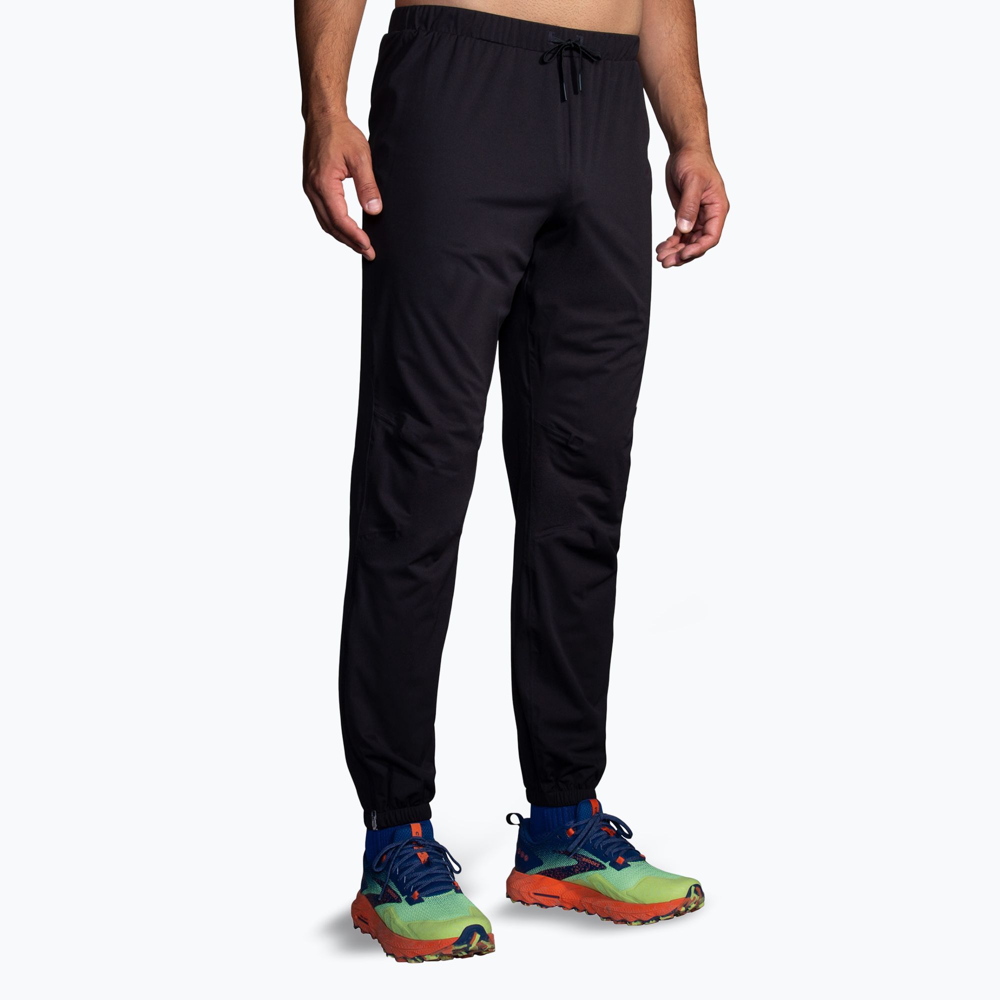 Spodnie do biegania męskie Brooks High Point Waterproof black 