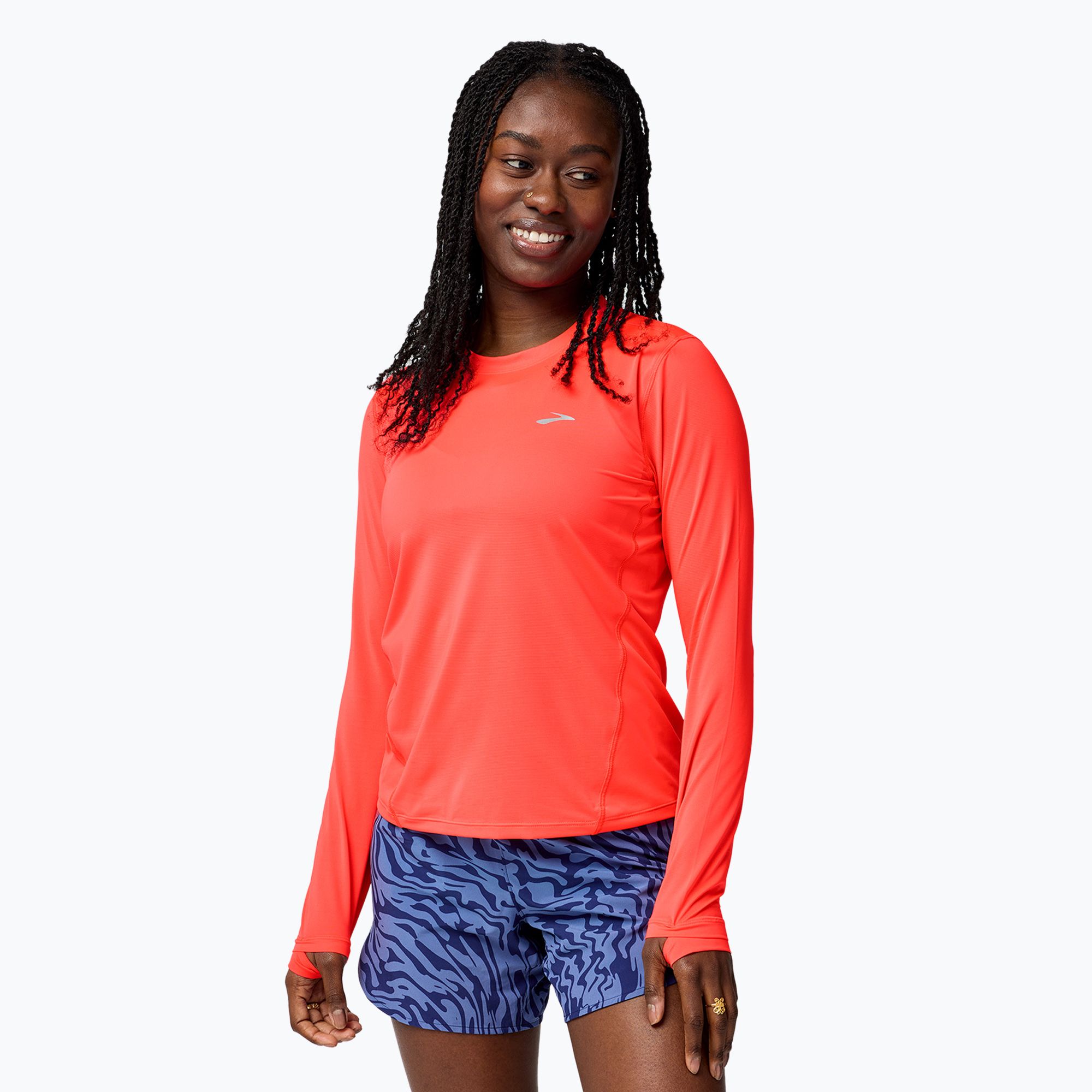 Longsleeve do biegania damski Brooks Sprint Free 3.0 neo cayenne 