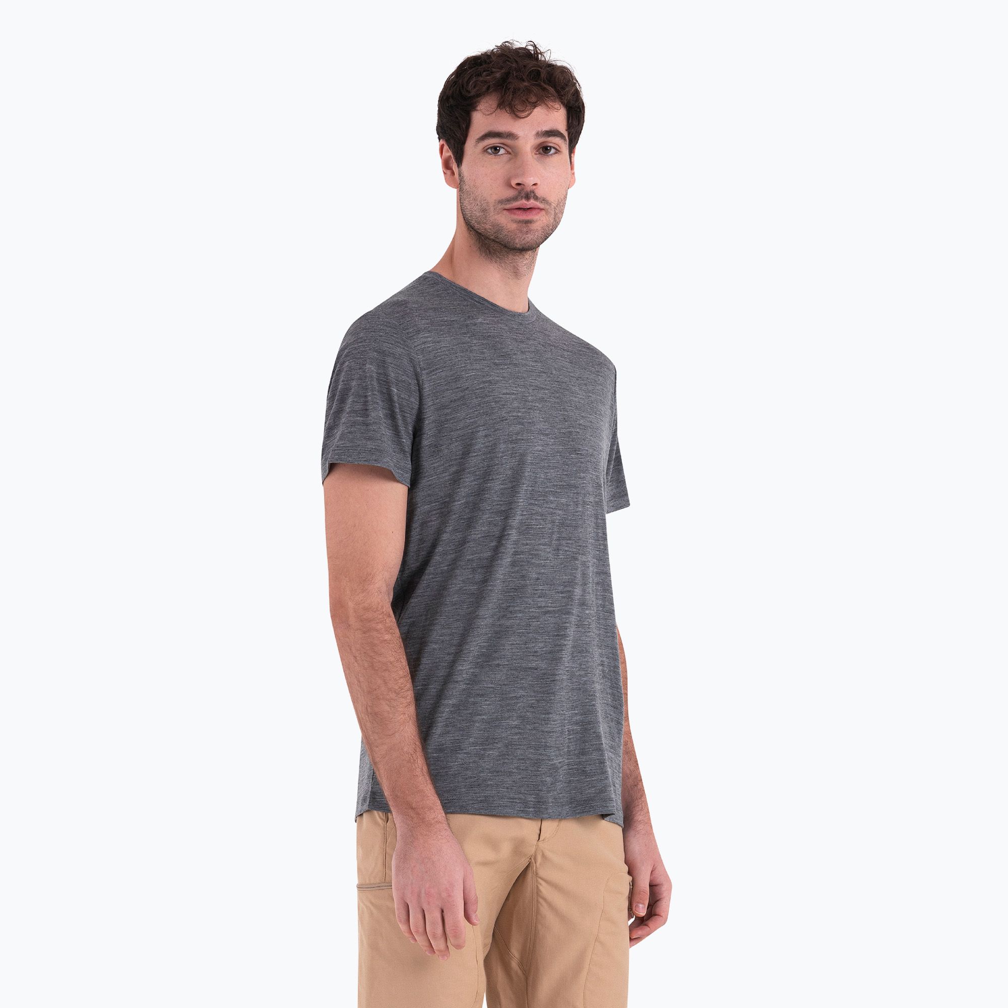 Koszulka trekkingowa męska icebreaker Merino 150 Tech Lite III SS gritstone heather 