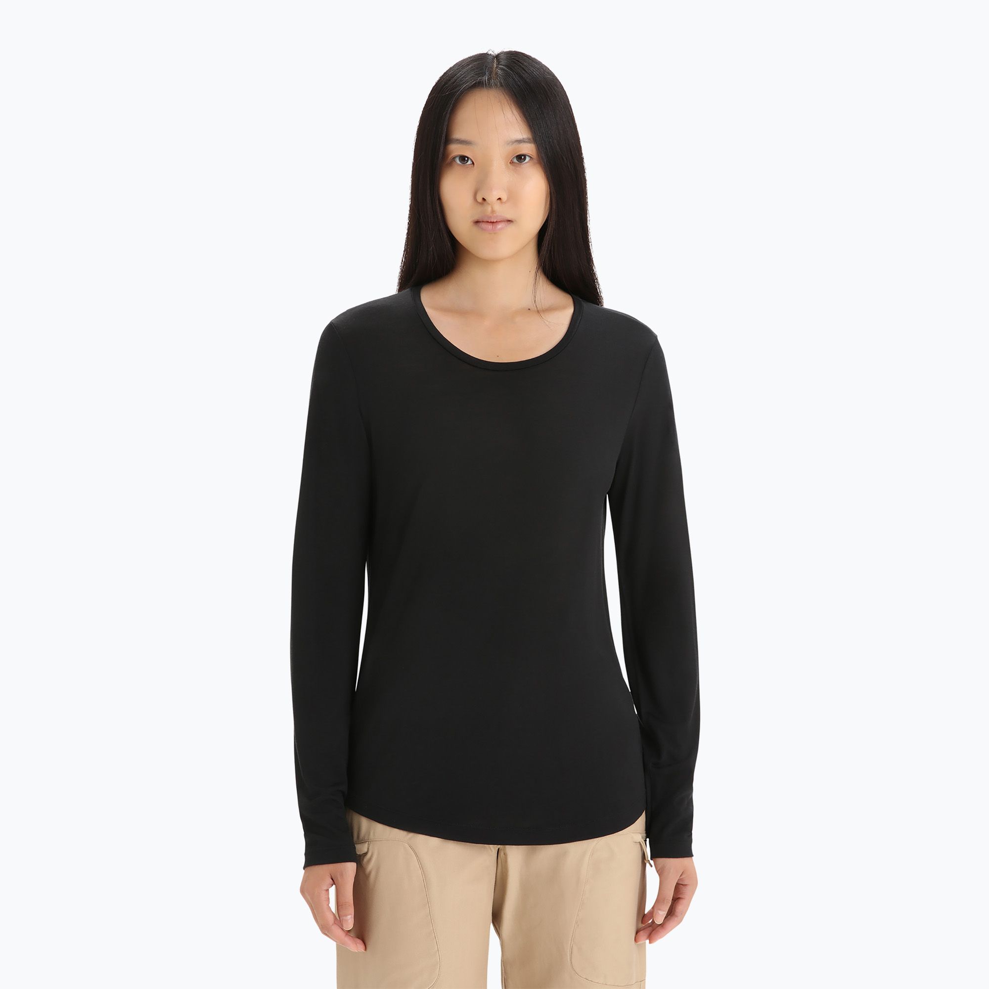 Longsleeve trekkingowy damski icebreaker Sphere II black 