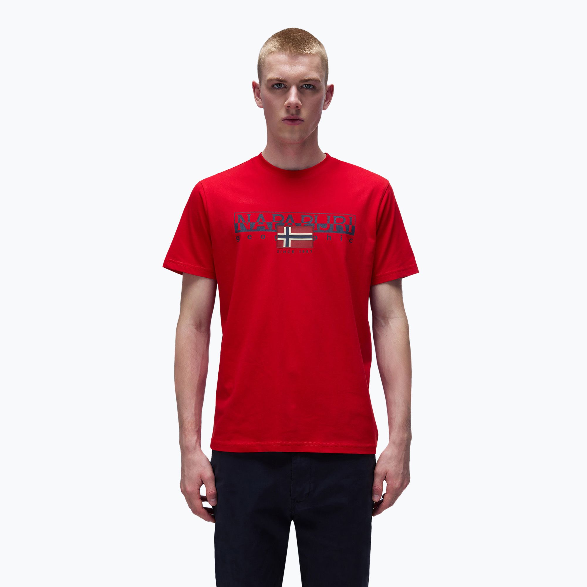 Koszulka męska Napapijri S-Aylmer red goji 