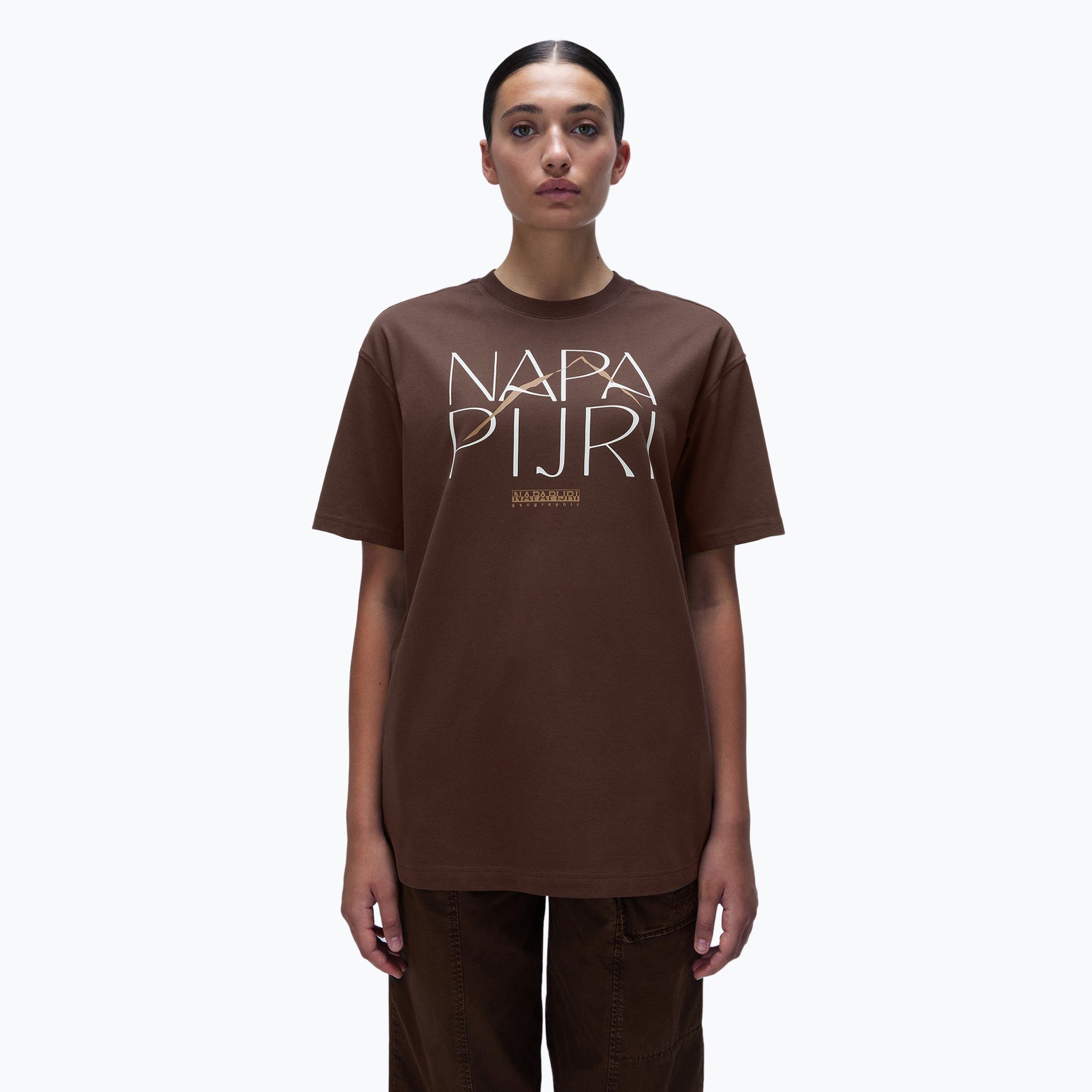 Koszulka damska Napapijri S-Rhin brown hickory 