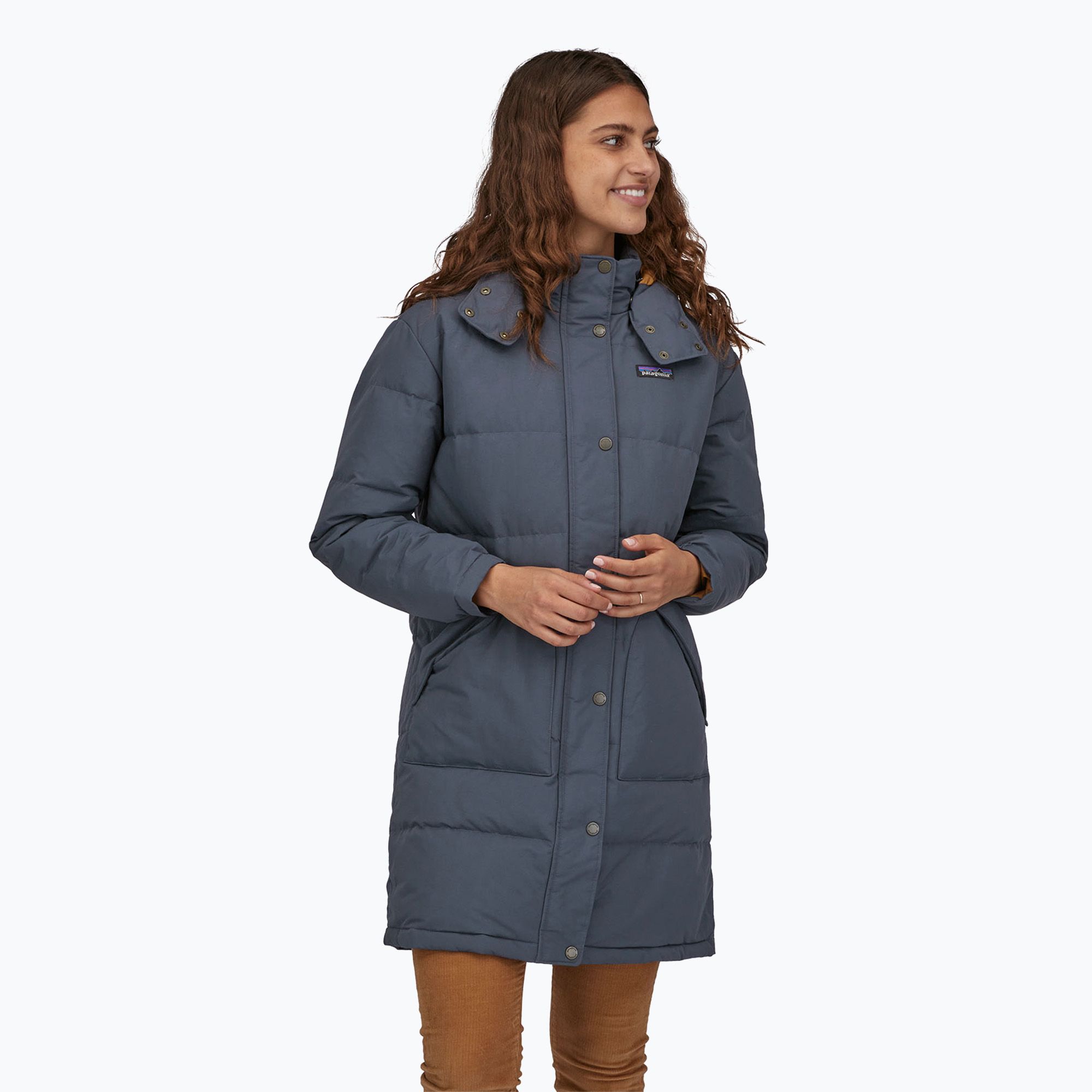 Płaszcz puchowy damski Patagonia Downdrift Parka smolder blue 