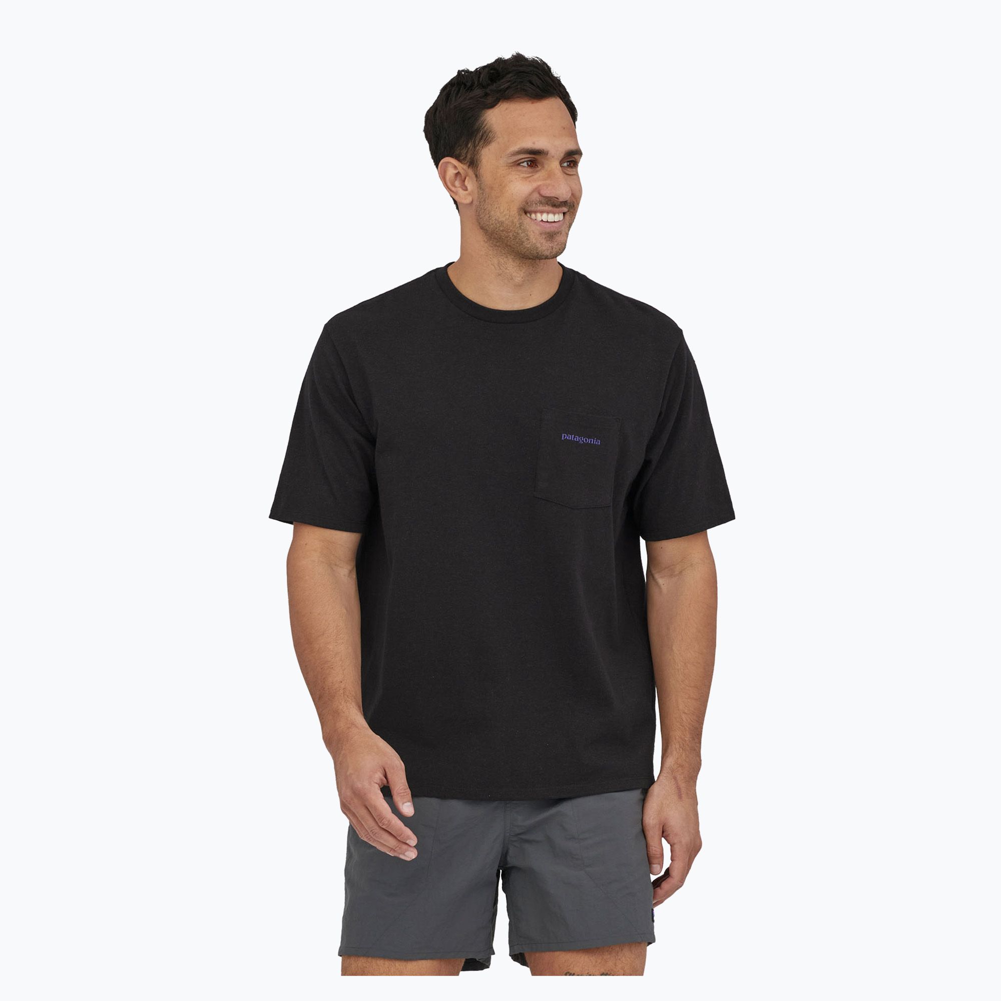 Koszulka męska Patagonia Boardshort Logo Pocket Responsibili ink black 