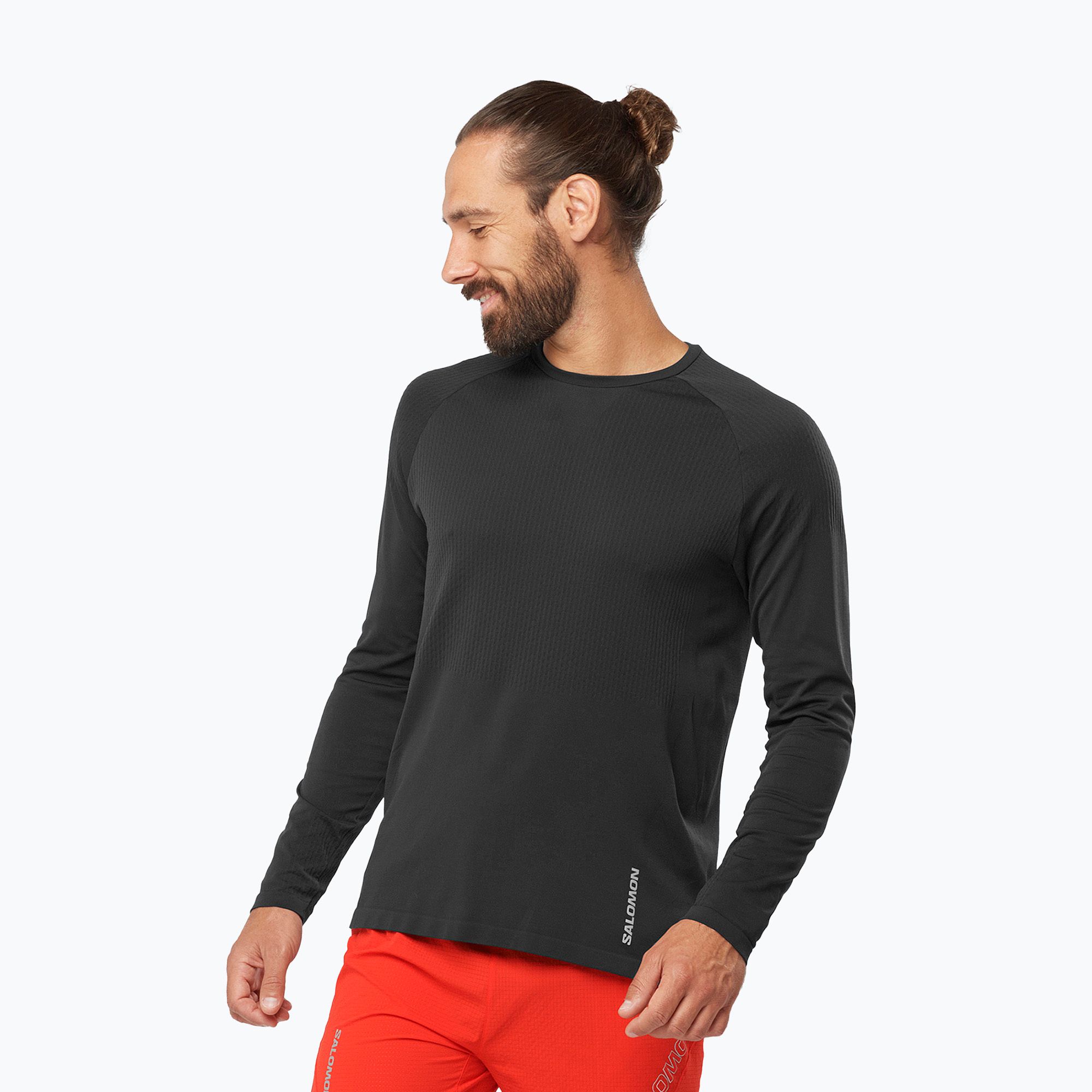 Longsleeve do biegania męski Salomon Sense Aero Seamless Tee deep black 
