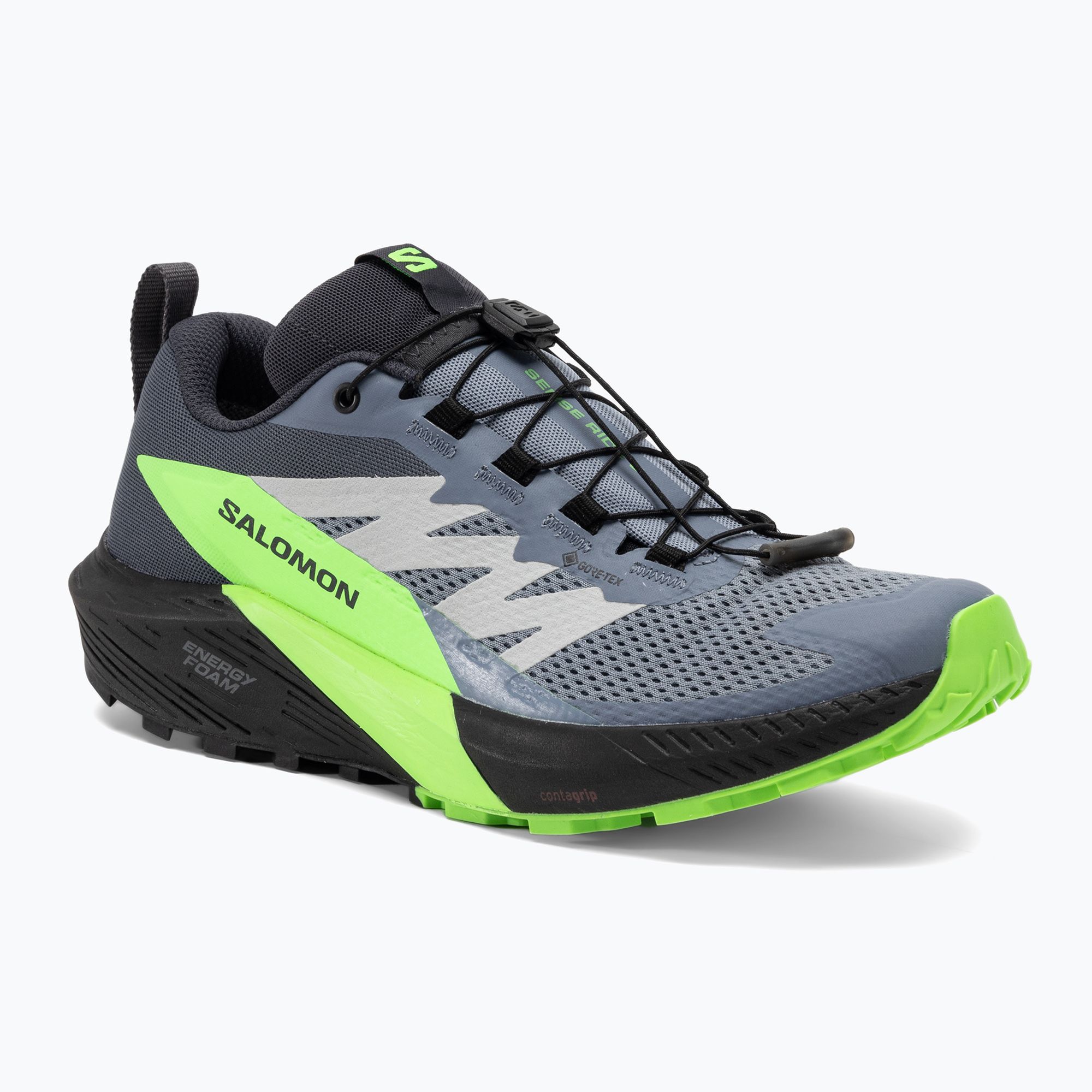 Buty do biegania męskie Salomon Sense Ride 5 GTX flint stone/black/green gecko 