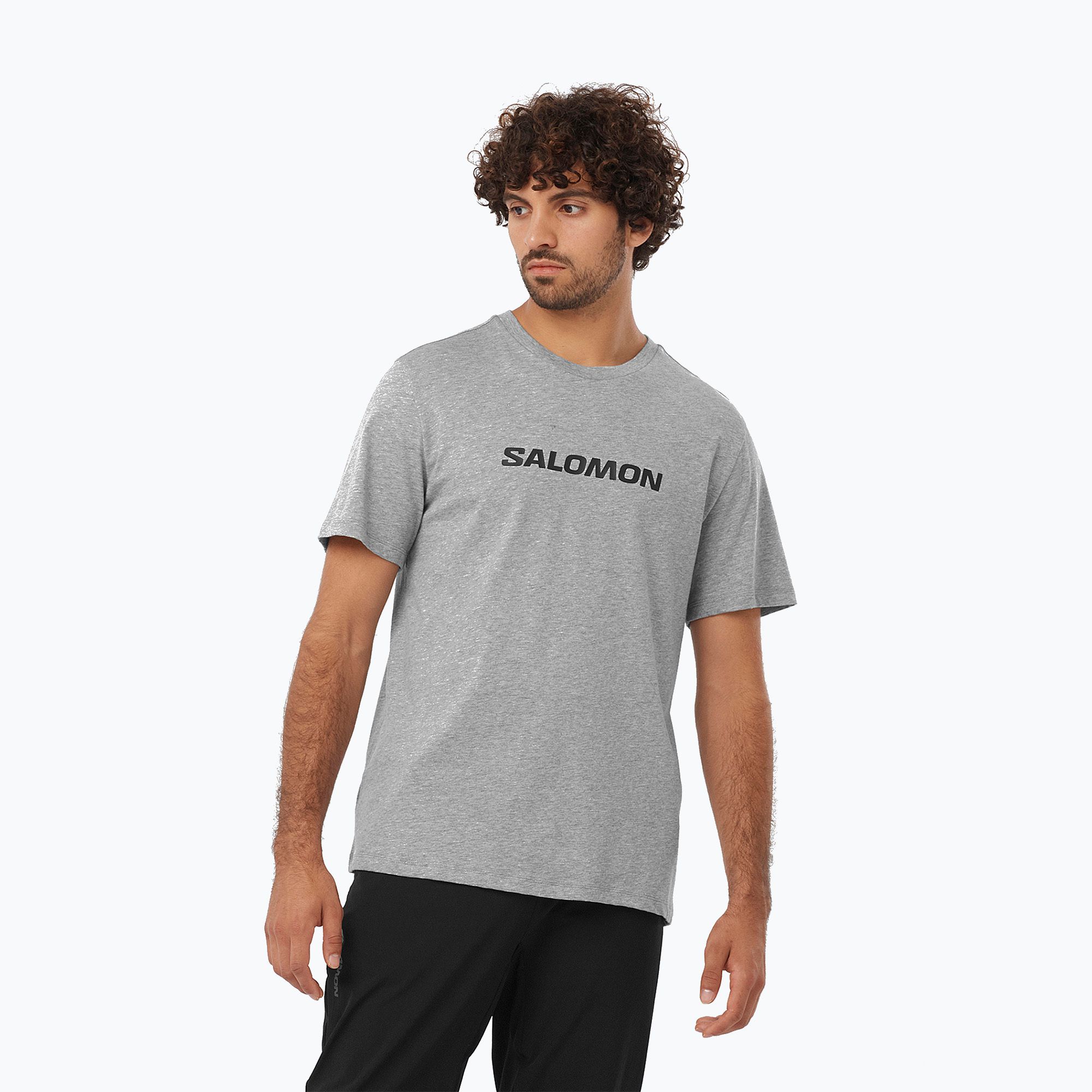 Koszulka męska Salomon Logo Performance heather grey 