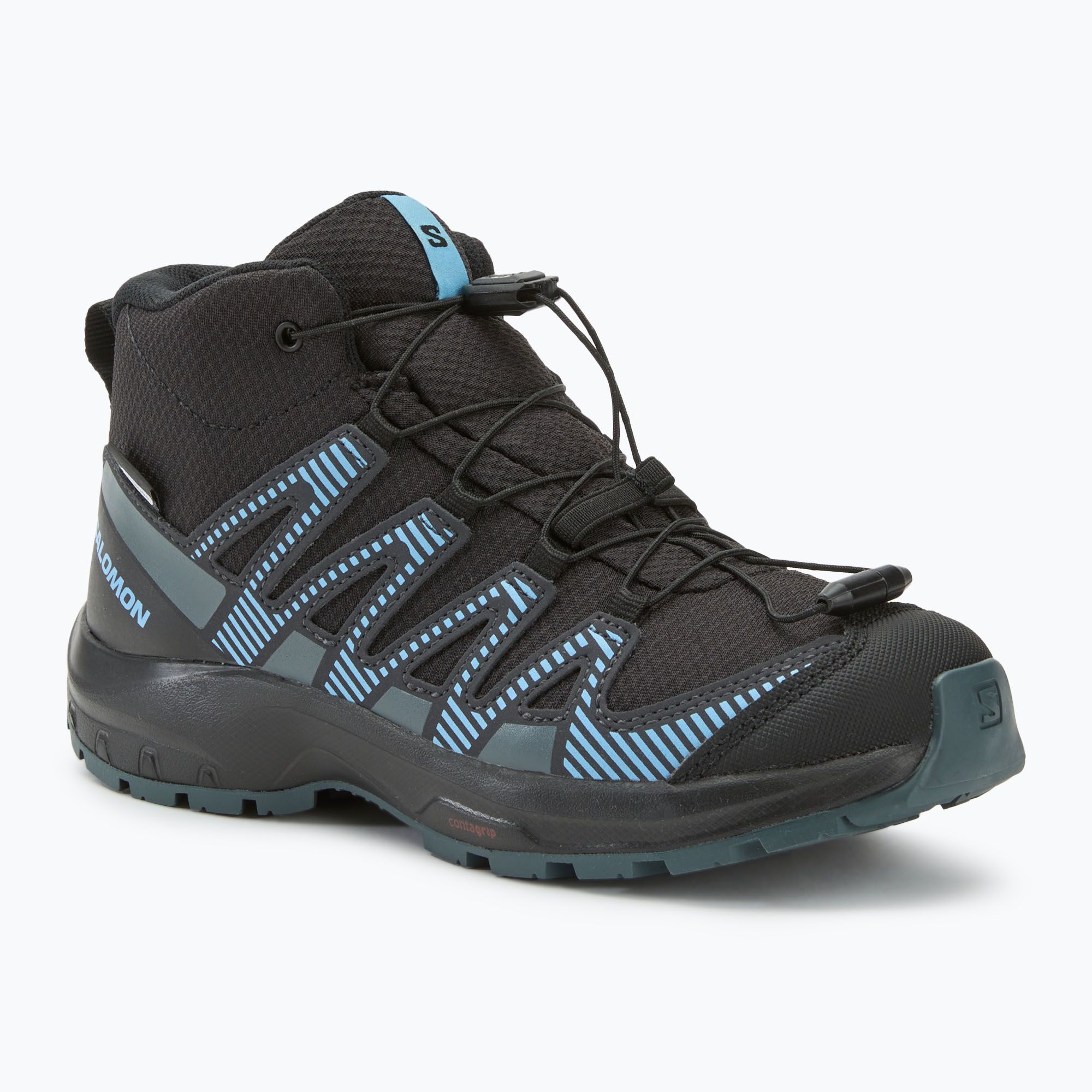 Buty trekkingowe dziecięce Salomon XA PRO V8 Mid WP black/neptune/alaskan blue 