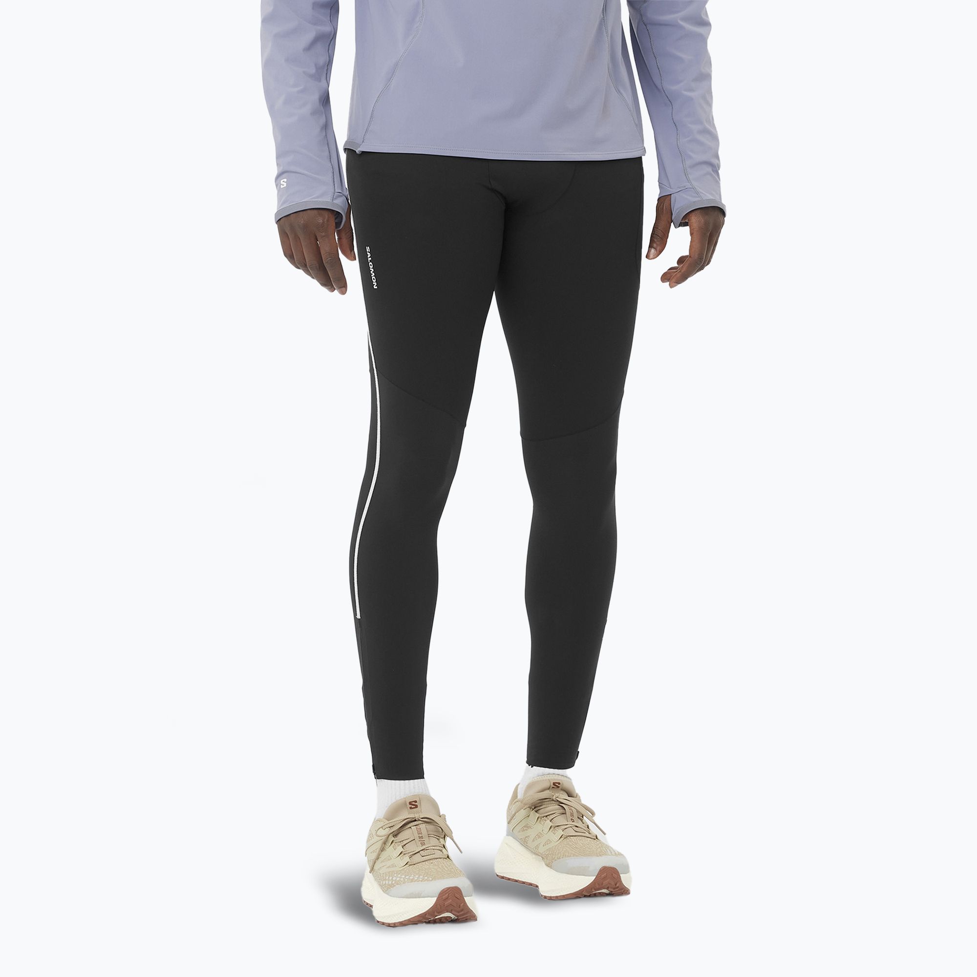 Legginsy do biegania męskie Salomon Sense Aero Stow deep black 
